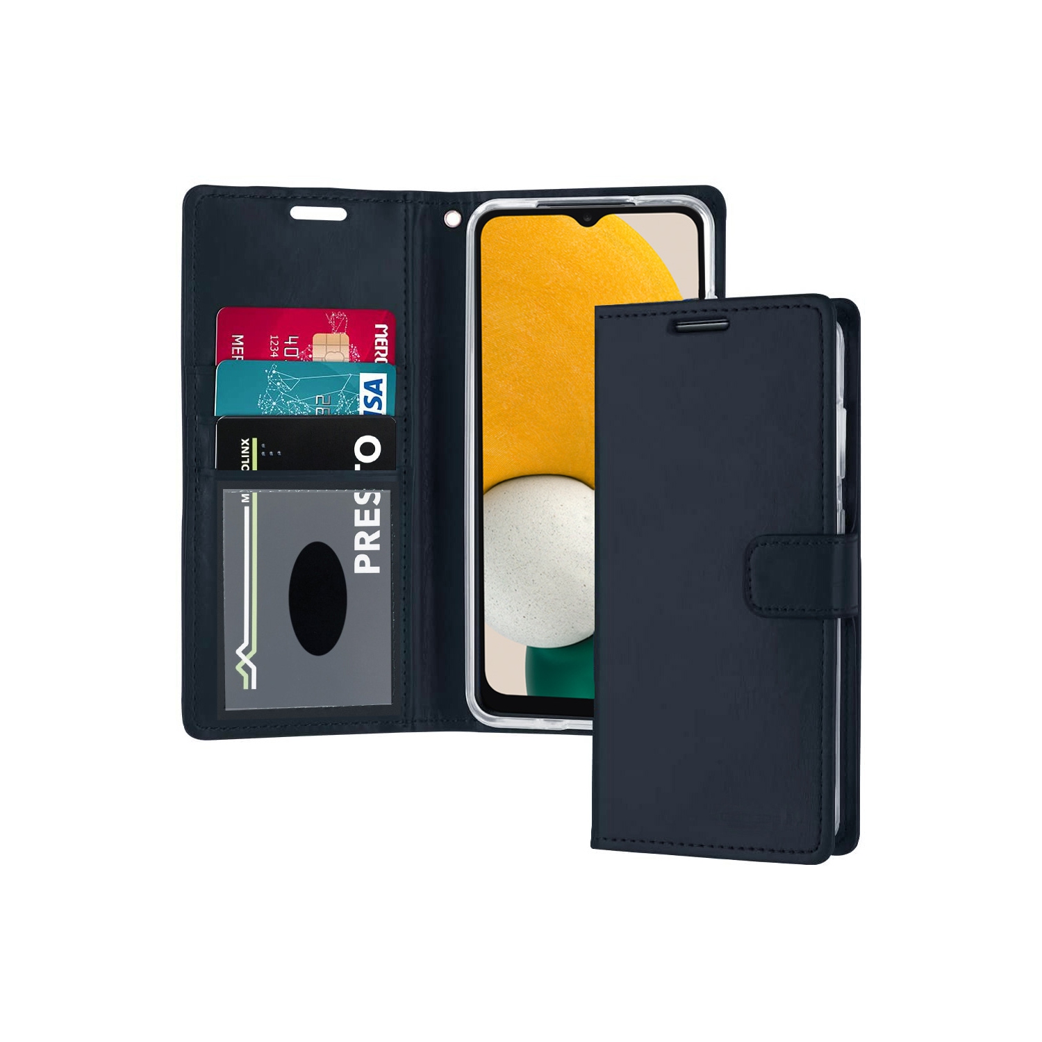 XCRS Folio Magnetic Wallet Cover, PU Leather Pouch with Card Slot and Stand Case for Samsung A54 5G