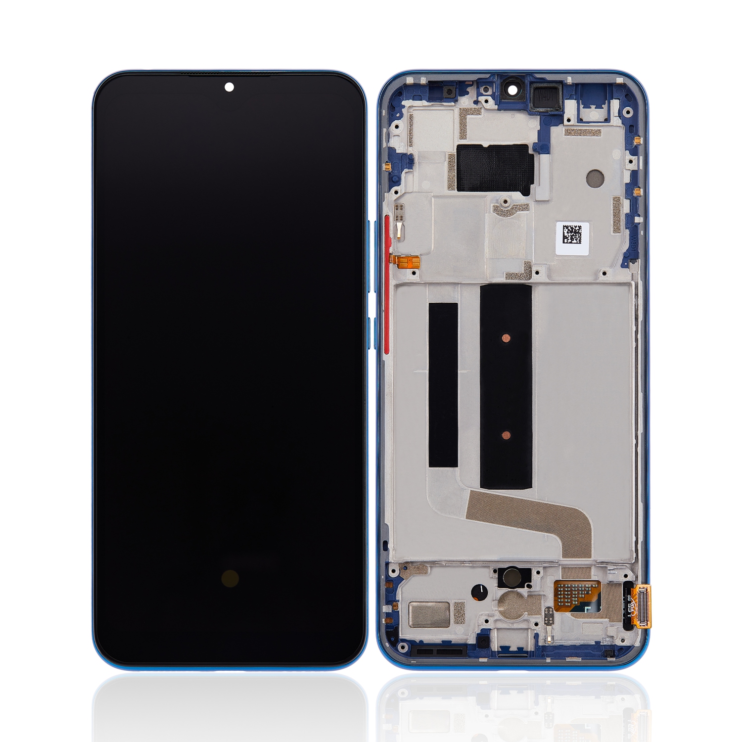Replacement OLED Assembly With Frame Compatible With Xiaomi Mi 10 Lite 5G (Aftermarket Plus) (Aurora Blue)