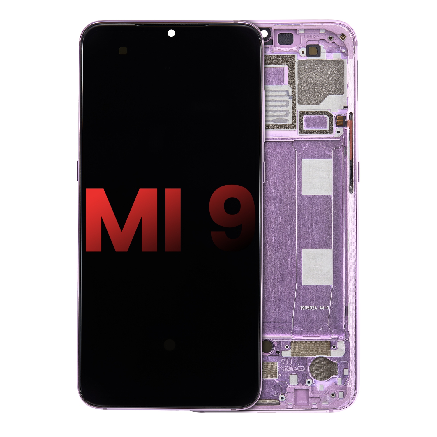 Assemblage DELO de remplacement avec cadre compatible avec Xiaomi MI 9 (lavande violette)