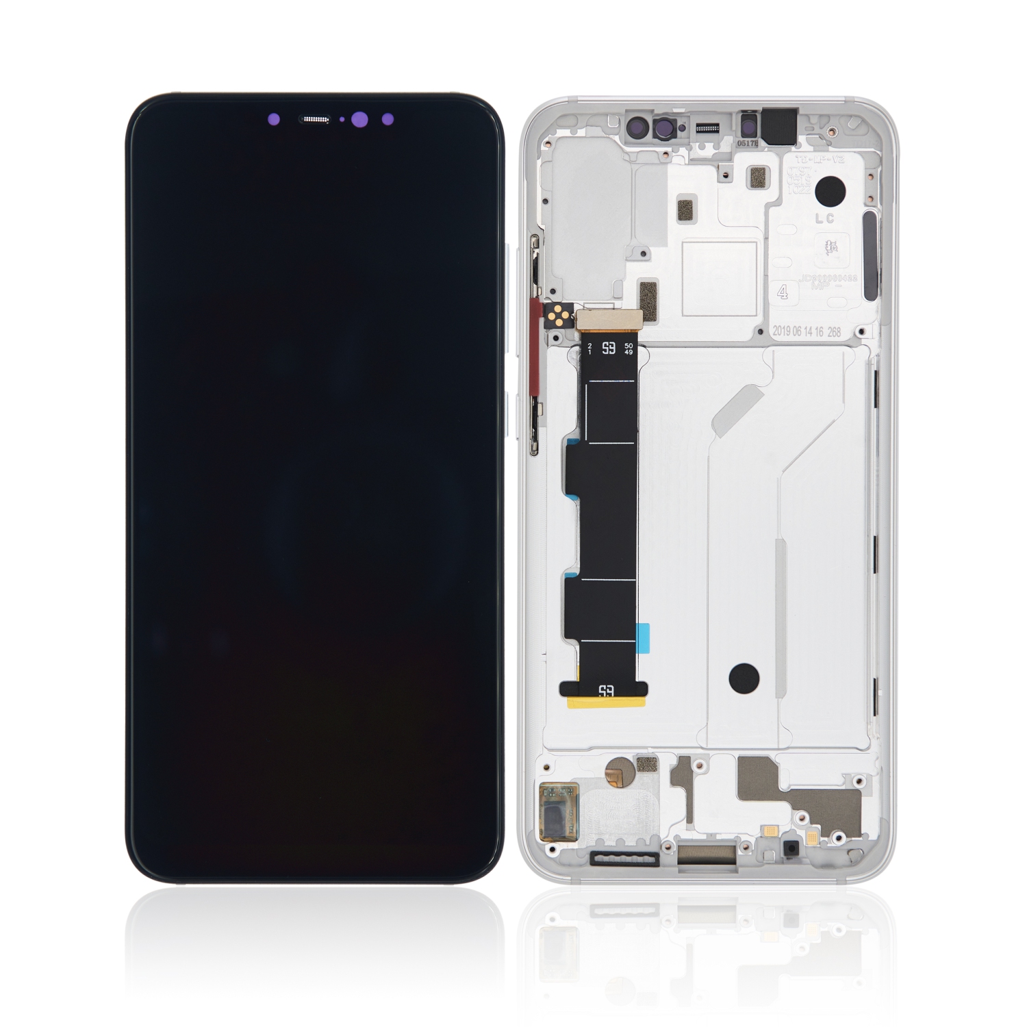 Replacement OLED Assembly With Frame Compatible With Xiaomi Mi 8 (Aftermarket Plus) (White)