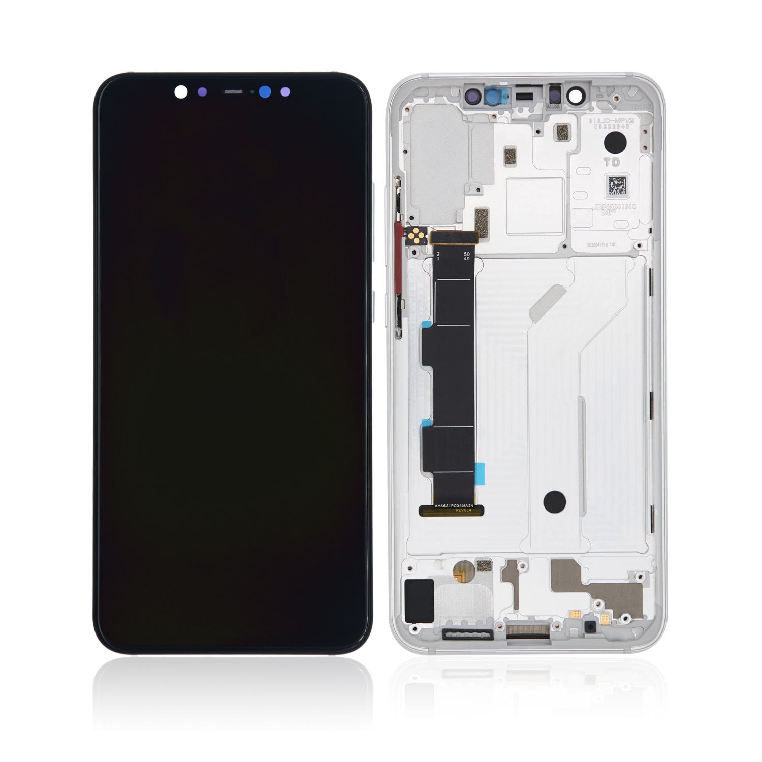 Refurbished (Excellent) - Replacement OLED Assembly With Frame Compatible With Xiaomi Mi 8 (White)