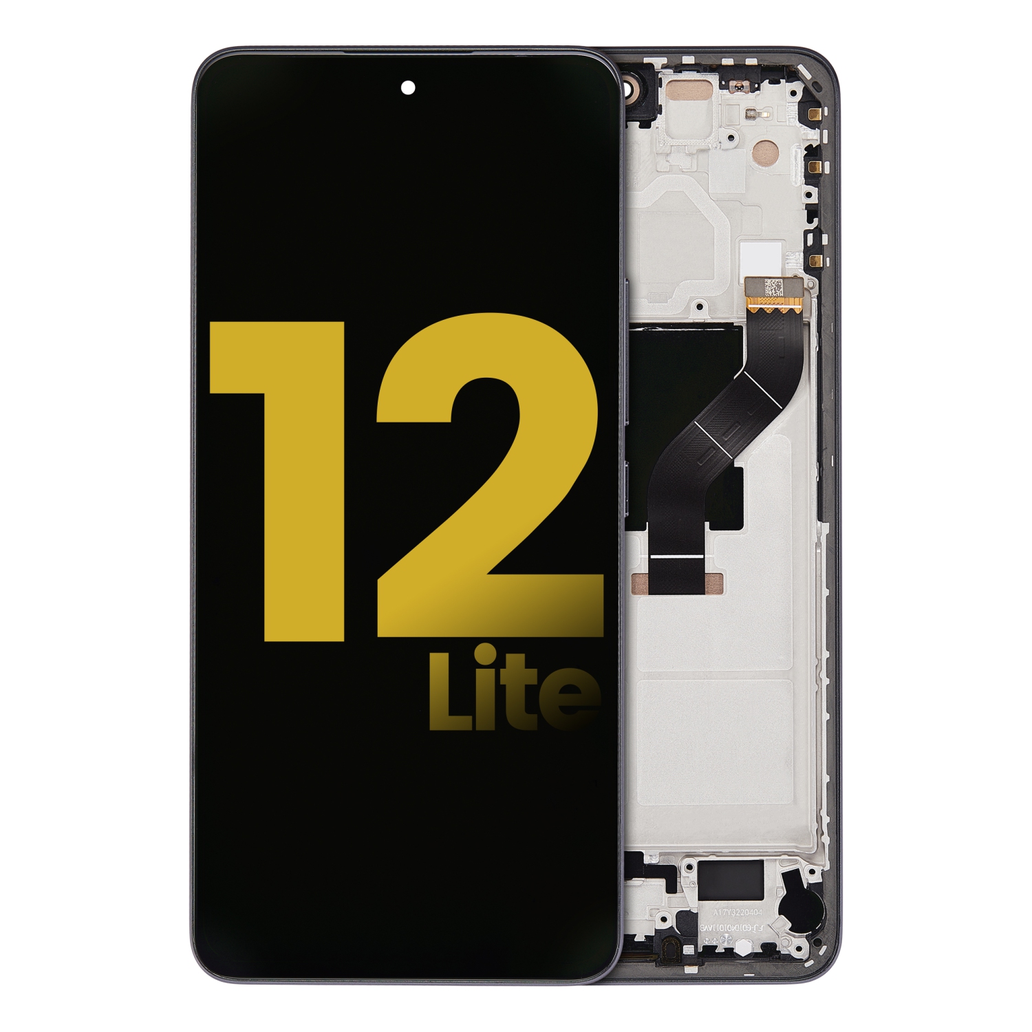 Remis à neuf – écran DELO de remplacement avec cadre compatible avec Xiaomi 12 Lite (Noir)