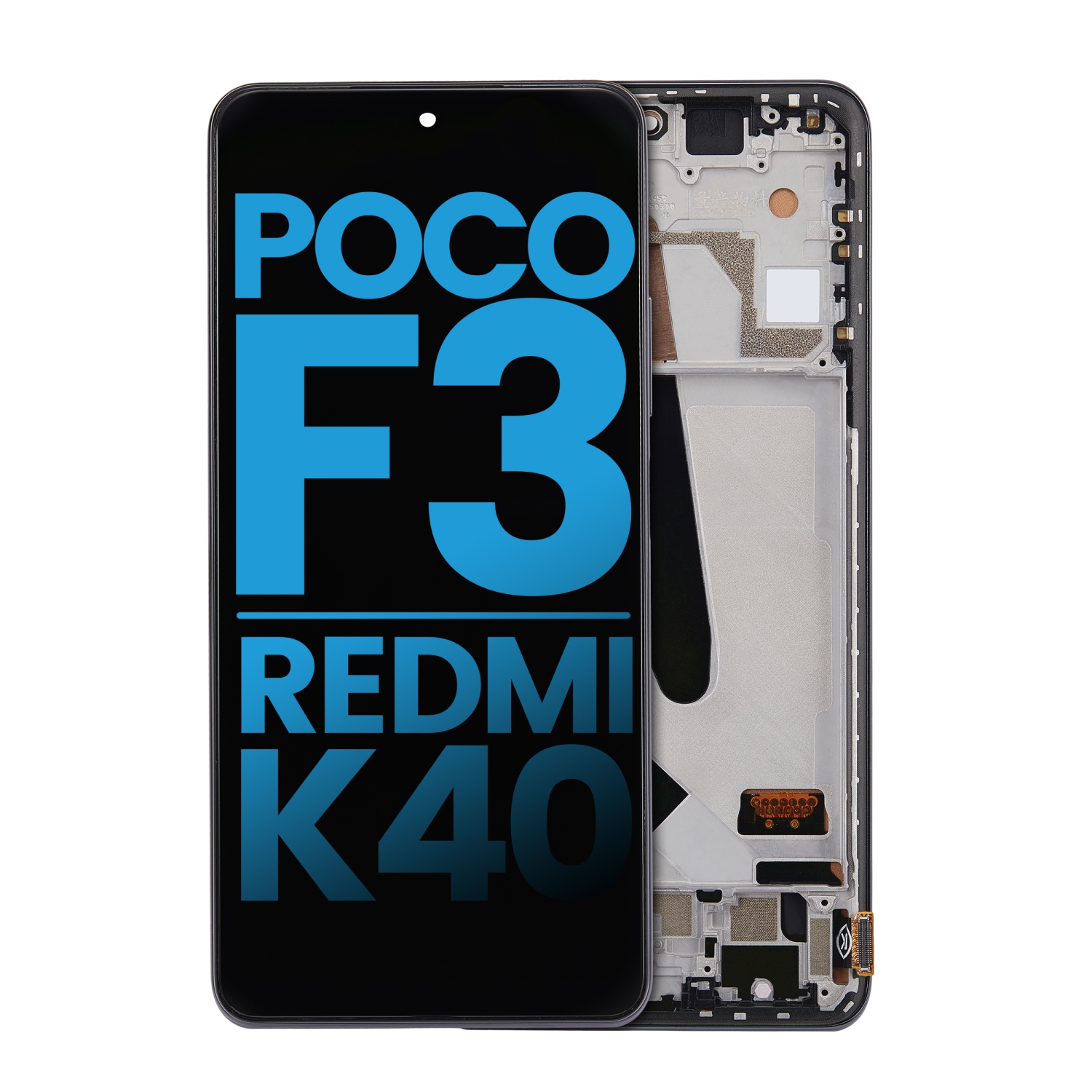 Replacement LCD Assembly With Frame Compatible With Xiaomi Poco F3 / Redmi K40 (Night Black)