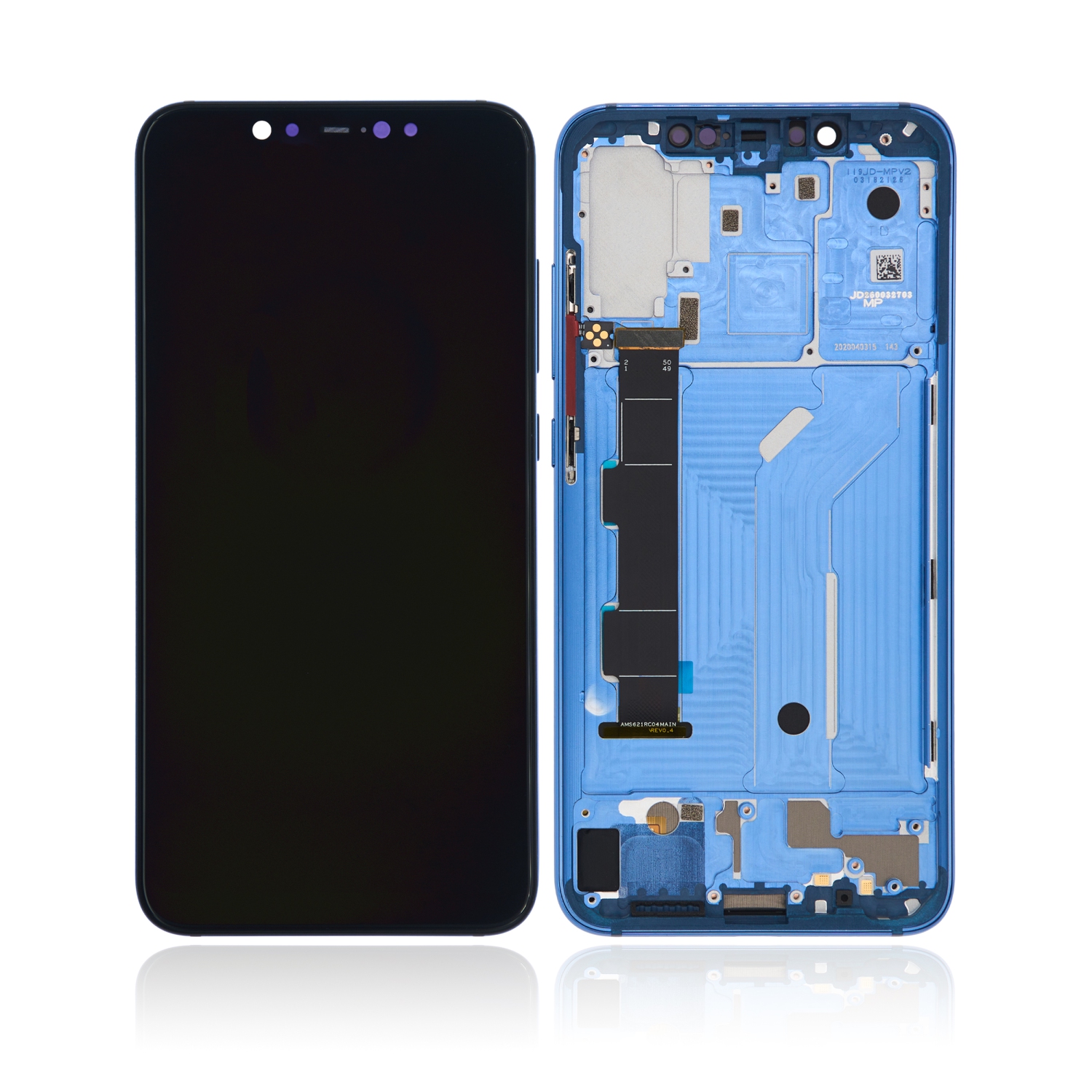 Refurbished (Excellent) - Replacement OLED Assembly With Frame Compatible With Xiaomi Mi 8 (Blue)