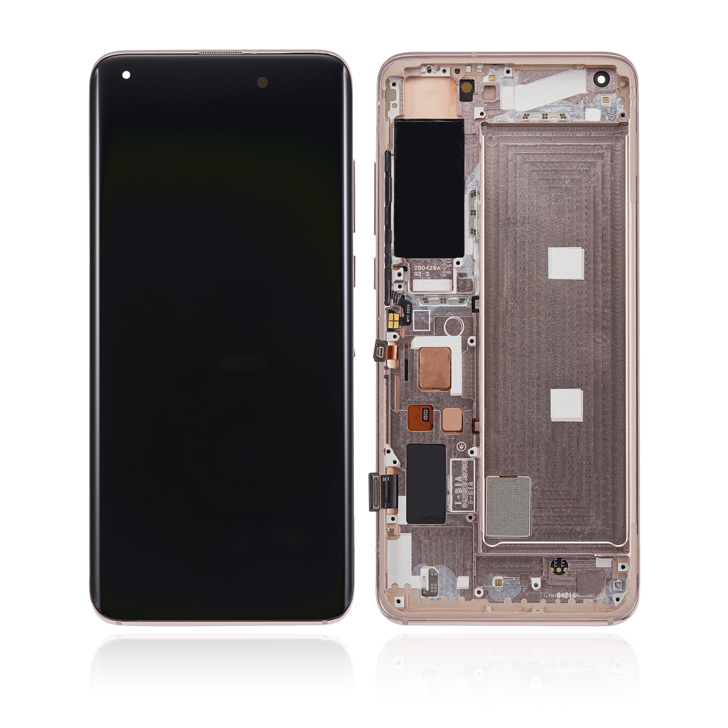 Refurbished (Excellent) - Replacement OLED Assembly With Frame Compatible With Xiaomi Mi 10 5G (Peach Gold)