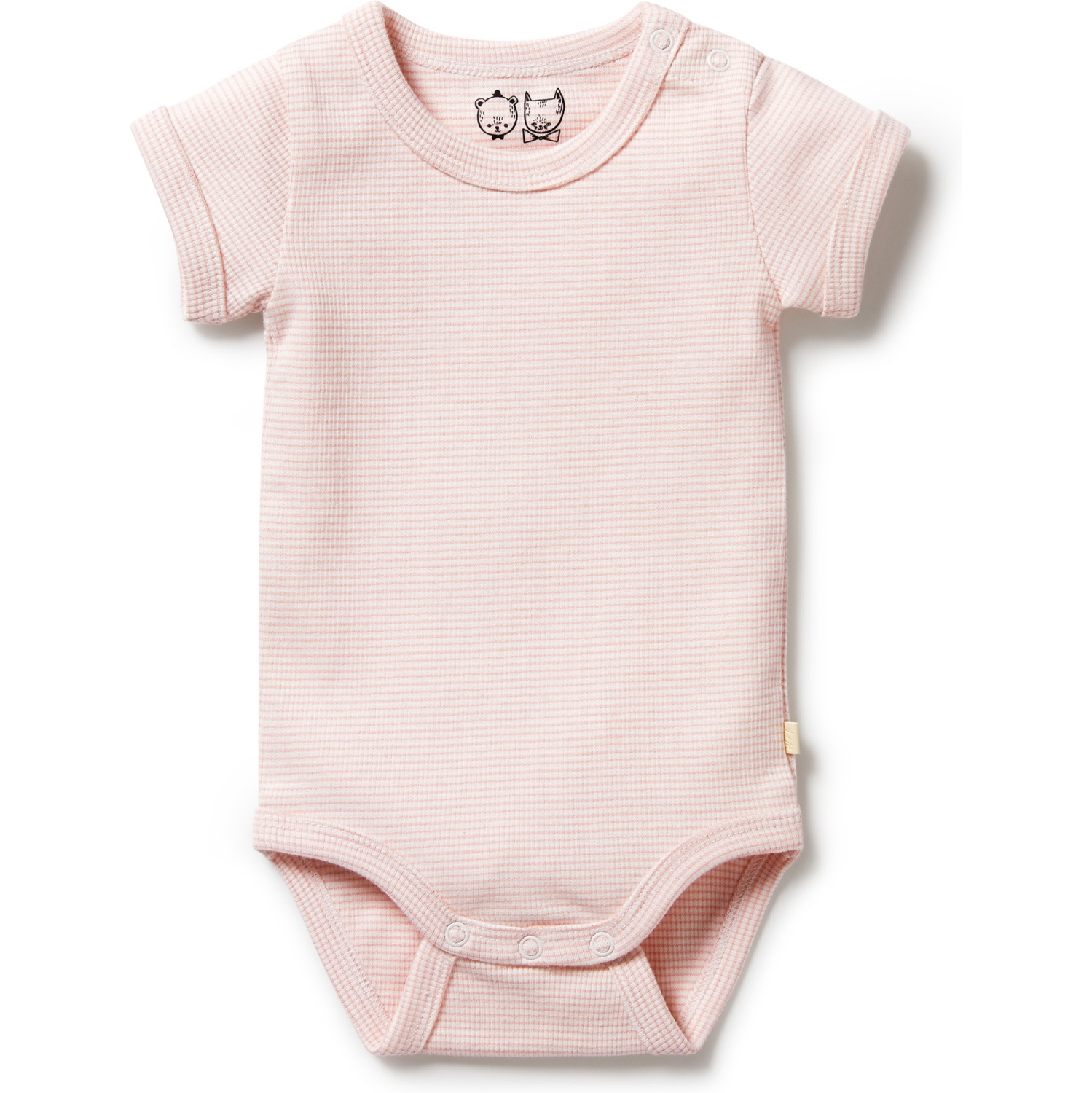 Wilson+Frenchy Organic Cotton Striped Short Sleeve Onesie - Cantaloupe