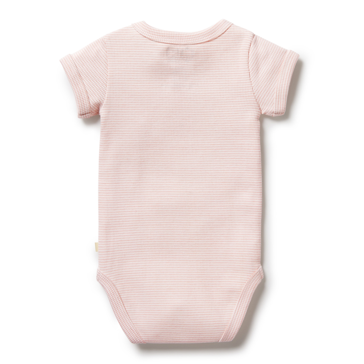 Wilson+Frenchy Organic Cotton Striped Short Sleeve Onesie - Cantaloupe