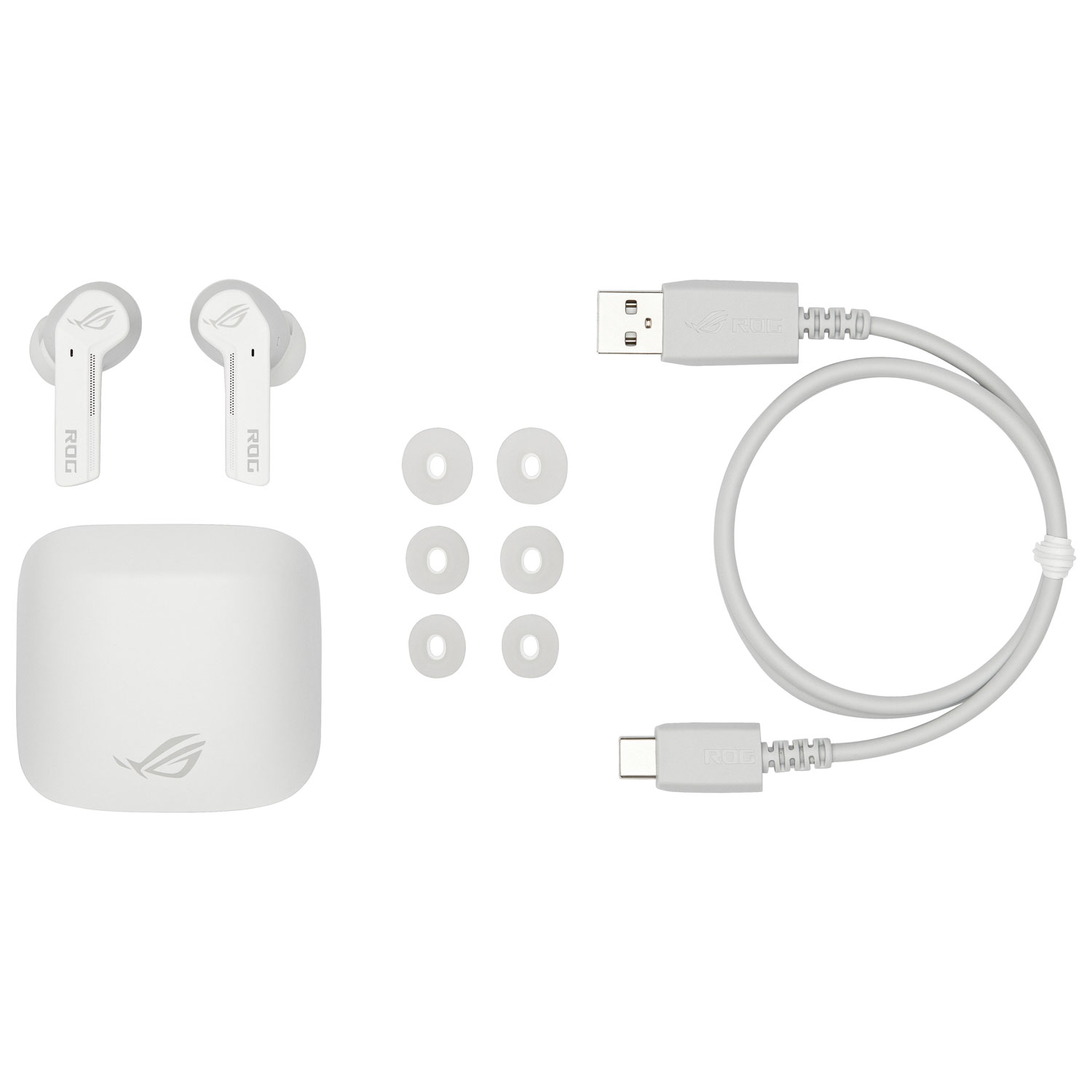 Écouteurs boutons 100 % sans fil à suppression du bruit ROG Cetra d'ASUS - Blanc