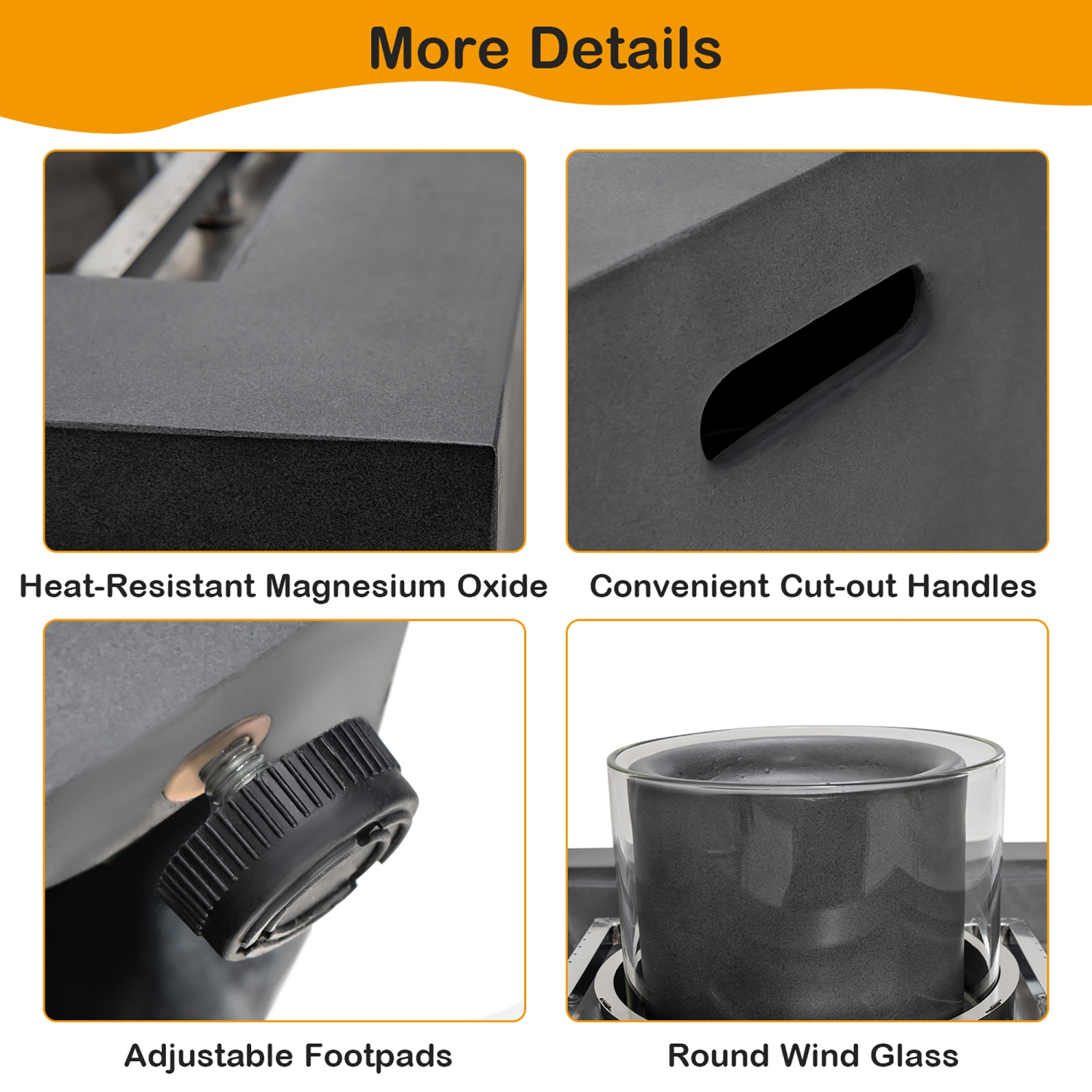 Costway 28" Patio Fountain Fire Pit Table 50,000 BTU Square Propane Fire Pit withPVC Cover