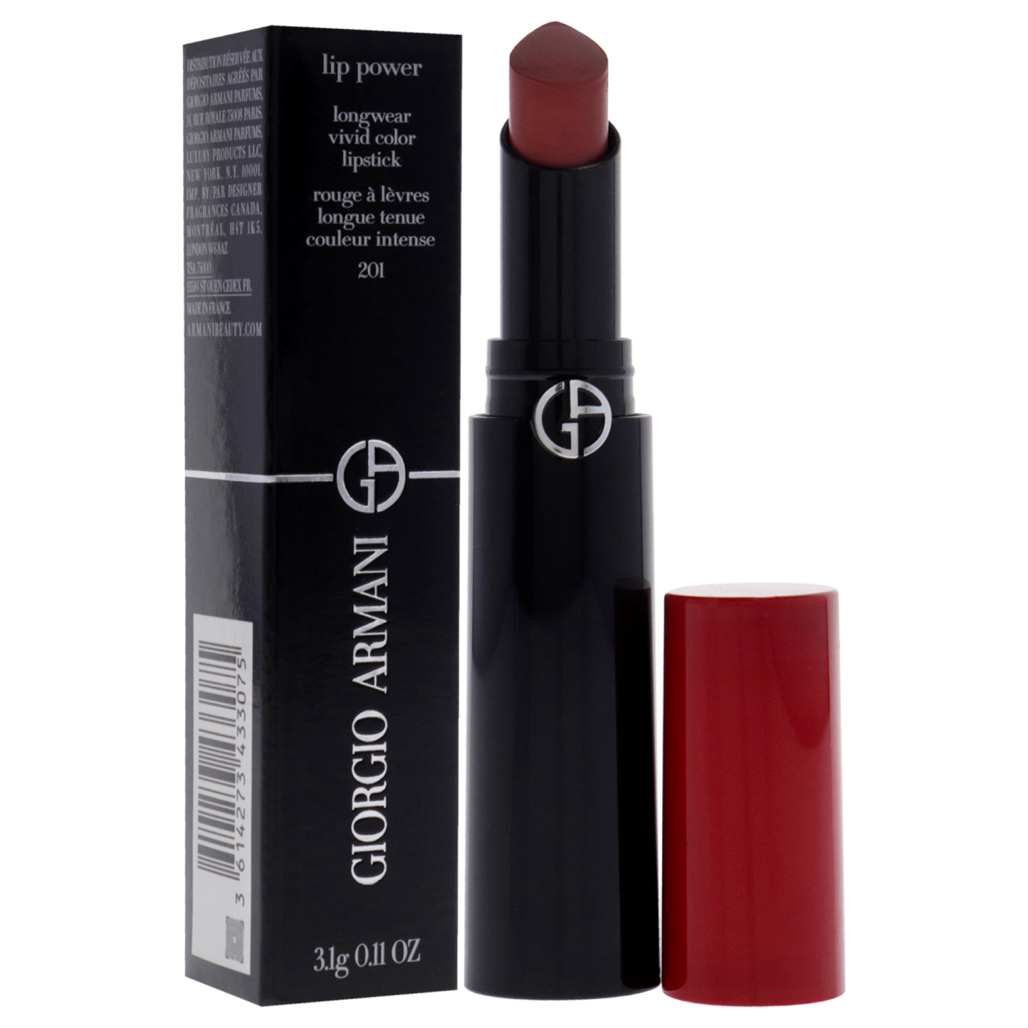 Lip Power Longwear Vivid Color Lipstick - 201 Majestic by Giorgio Armani for Women - 0.11 oz Lipstick
