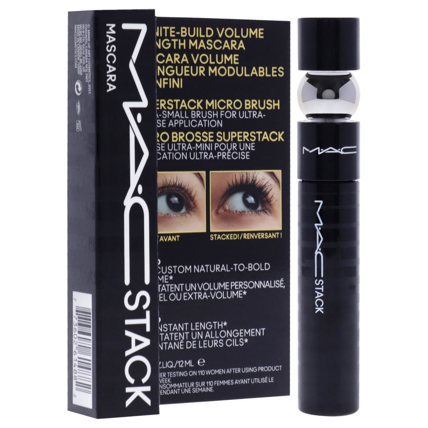 Mascara MAC Stack Superstack Micro Brush - Noir par MAC pour femme - Mascara 0,41&nbsp;oz