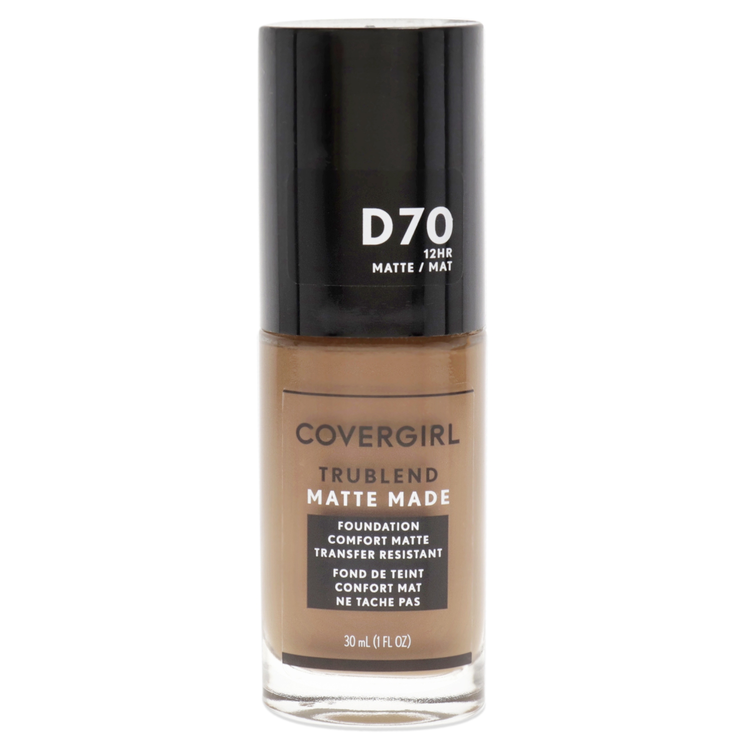 TruBlend Matte Made Liquid Foundation - D70 Cappuccino by CoverGirl for Women - 1 oz Foundation