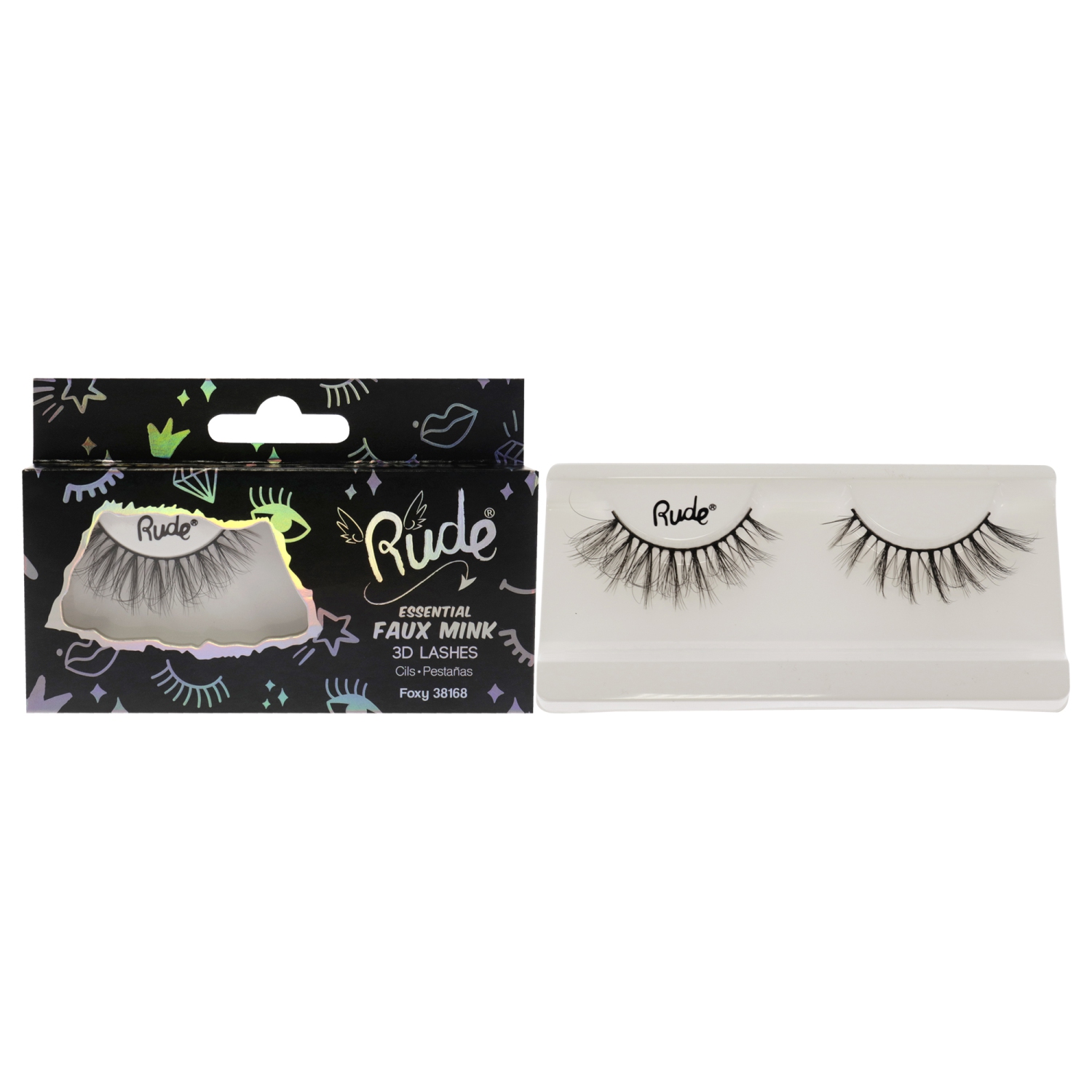 Essential Faux Mink 3D Lashes - Foxy by Rude Cosmetics for Women - 1 Pc Pair