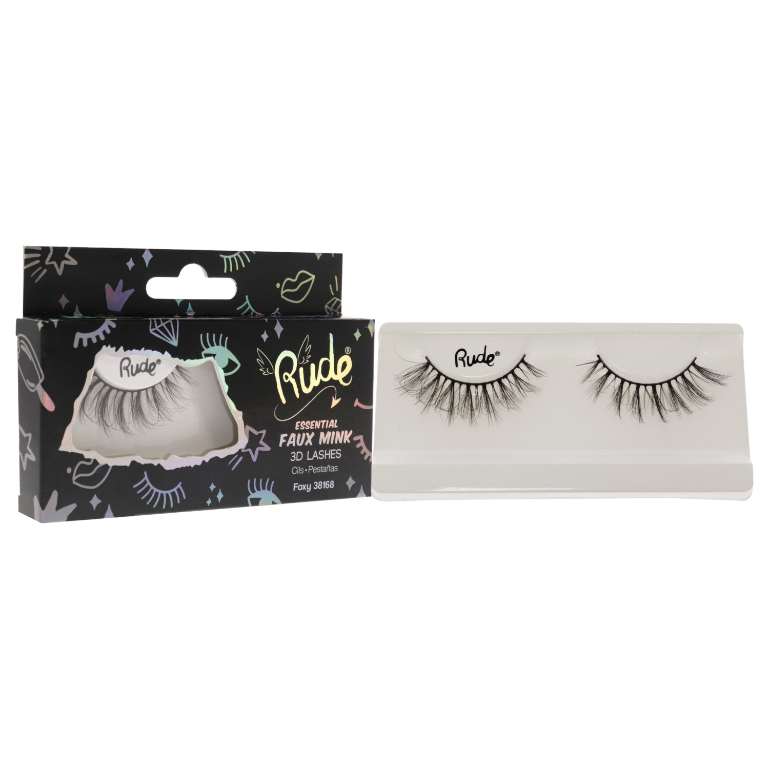 Ensemble de 1 paires de faux faux cils 3D d'Essential – Foxy by Rude Cosmetics pour femmes