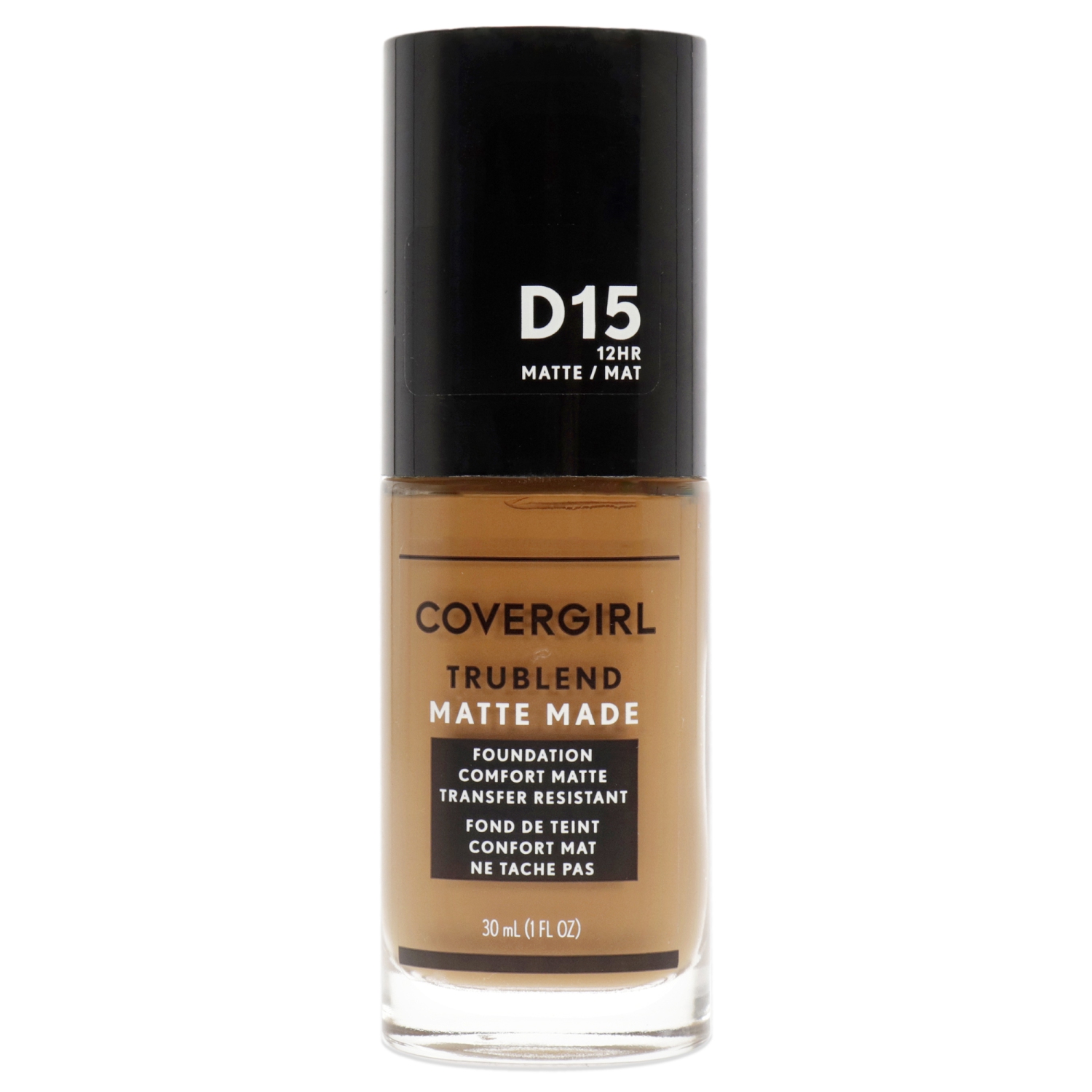 TruBlend Matte Made Liquid Foundation - D15 Warm Tawny by CoverGirl for Women - 1 oz Foundation