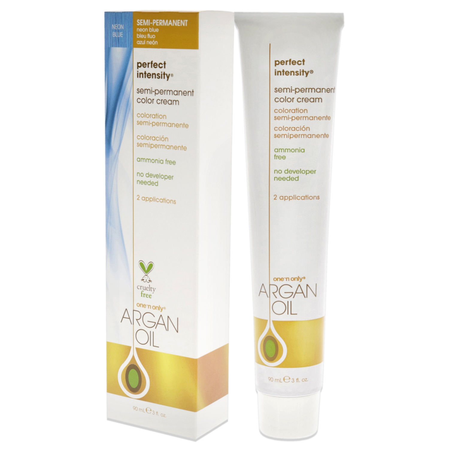 Argan Oil Perfect Intensity Semi-Permanent Color Cream - Neon Blue by One n Only for Unisex - 3 oz Hair Color