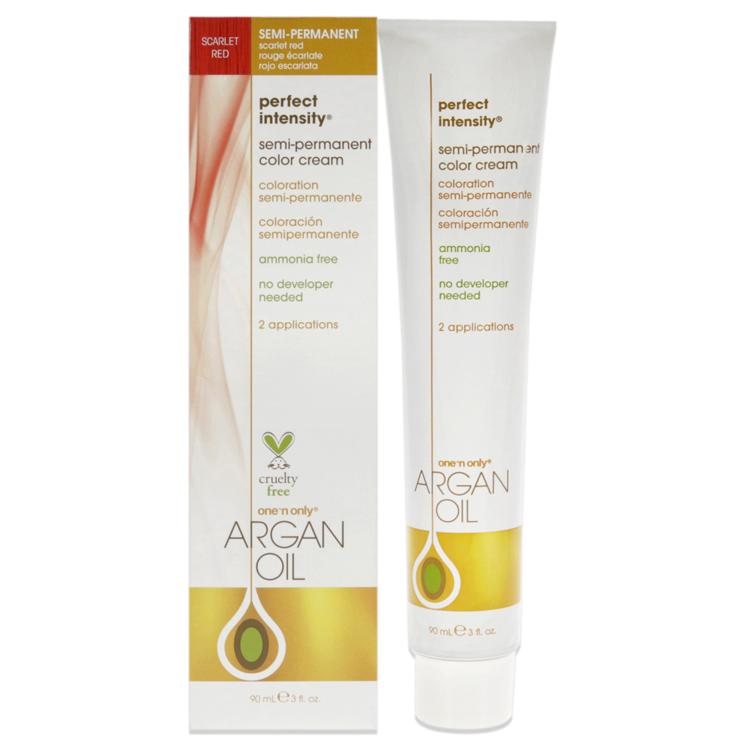 Crème de couleur semi-permanente à l'huile d'argan Perfect Intensity - Rouge écarlate par One n Only pour unisexe - 3 oz de couleur de cheveux