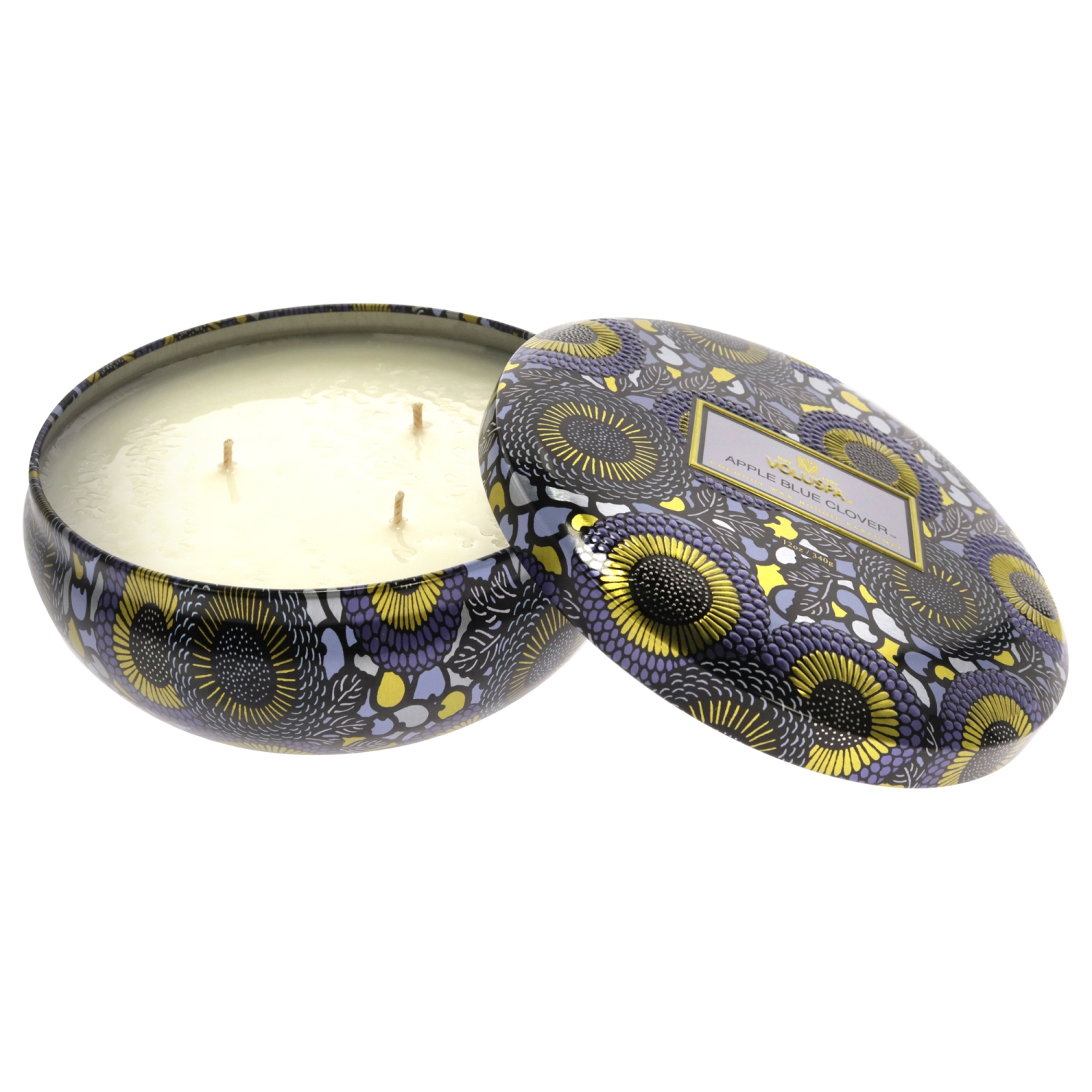 3 Wick Tin Candle - Apple Blue Clover by Voluspa for Unisex - 12 oz Candle