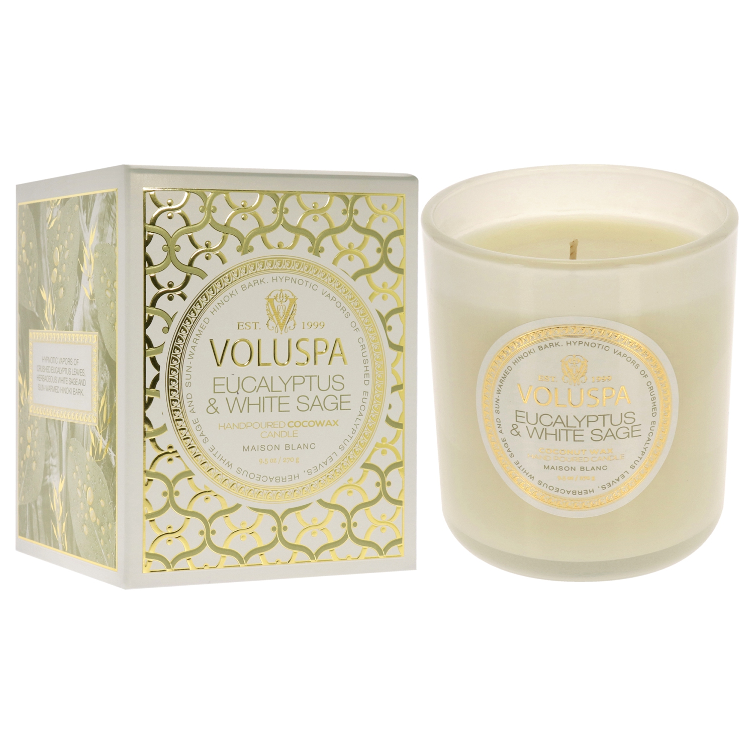Eucalyptus and White Sage by Voluspa for Unisex - 9.5 oz Candle