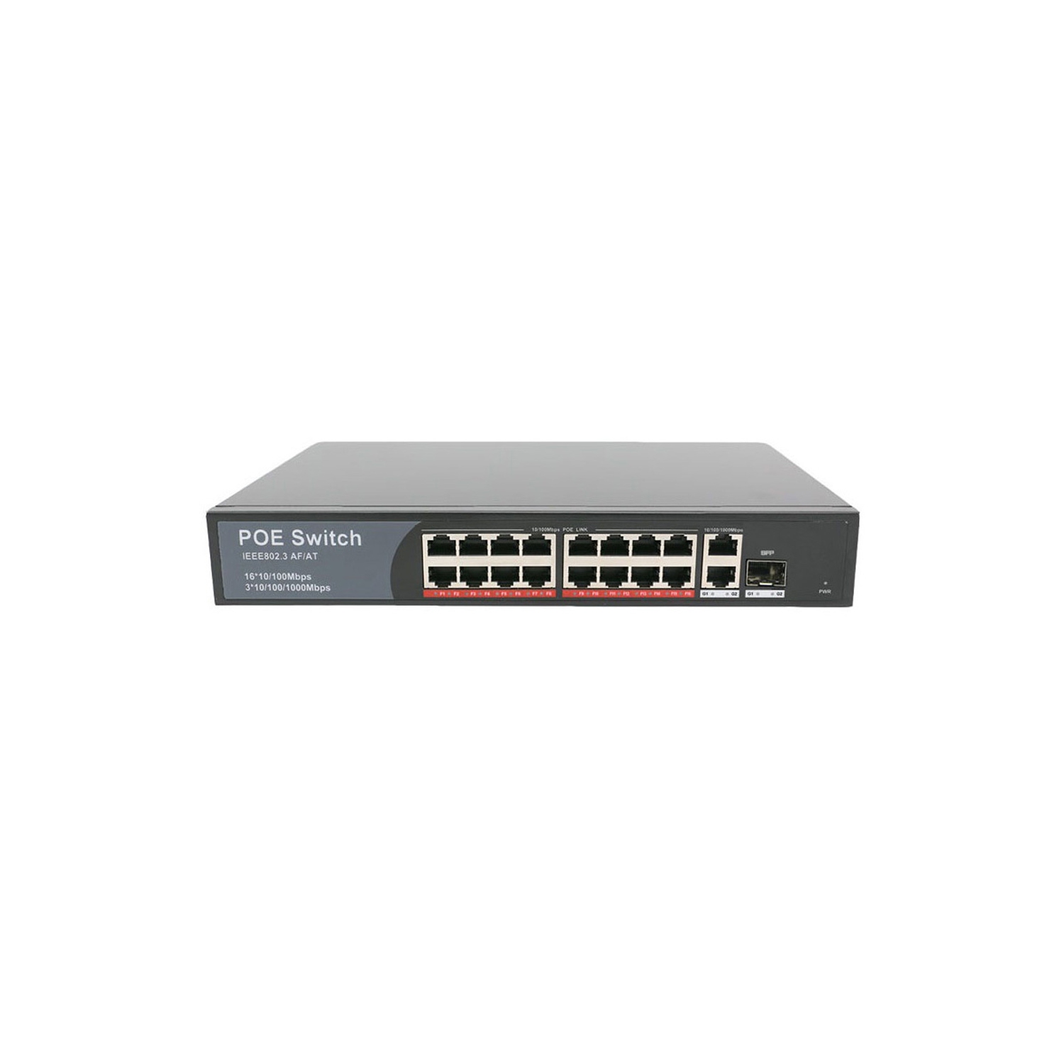 axGear POE Network Switch 16 Port POE 100M + 2 Port 1000M Uplink + 1 Port 1000M SFP
