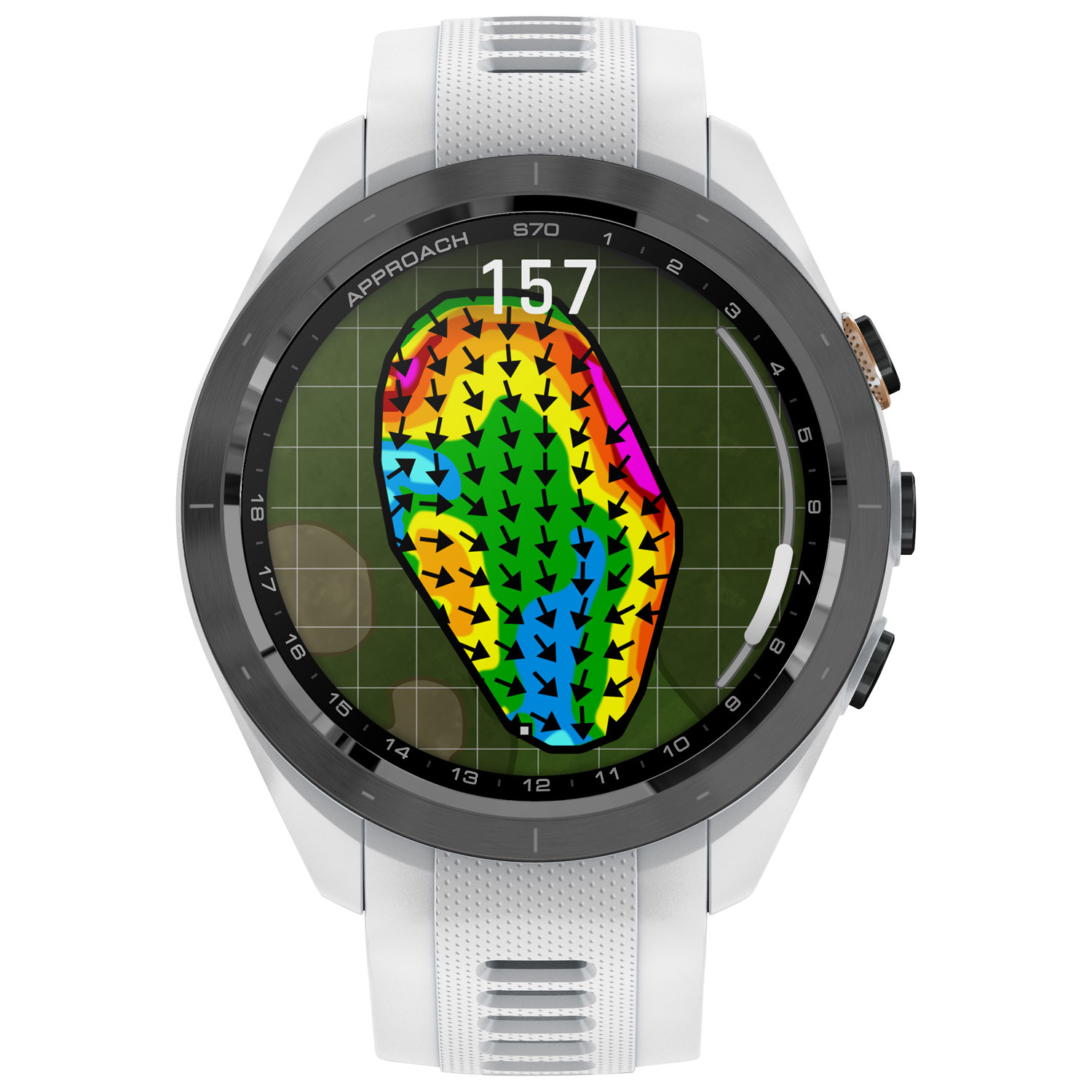 Montre intelligente GPS de 42 mm Approach S70 de Garmin pour le golf - Blanc