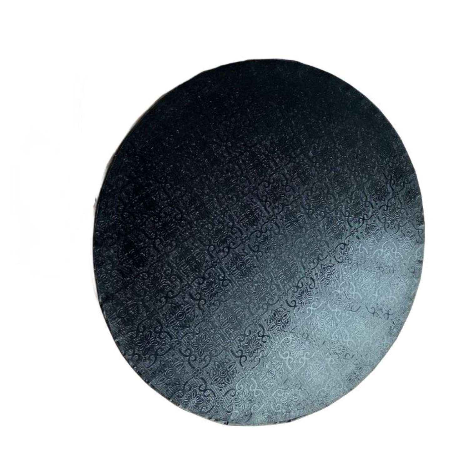 Tambour de gâteau rond à bord lisse noir – 10 po x ½ po – Paquet de 6