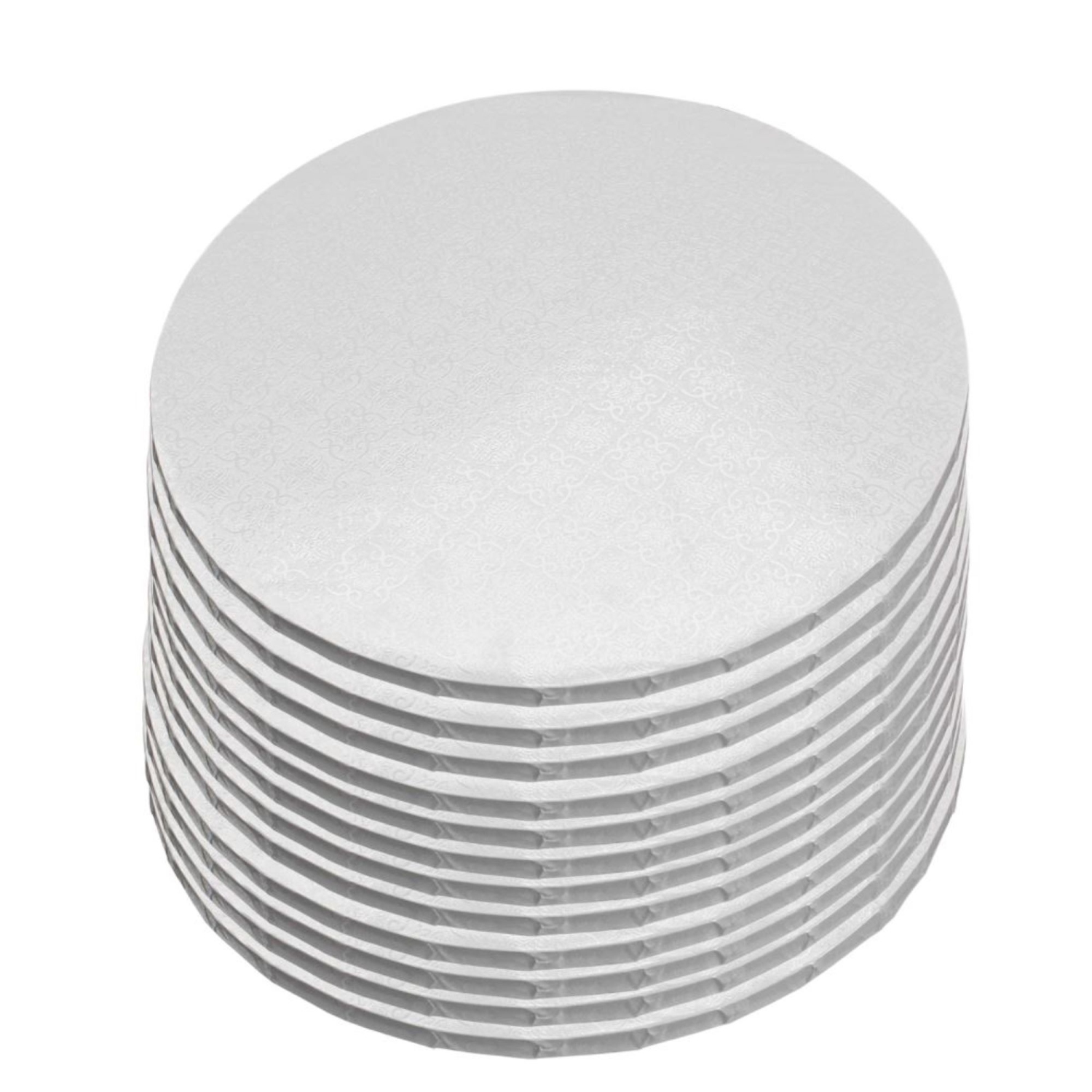 Planche à gâteau ronde blanche – 8 po x ¼ po d'épaisseur – 12/pqt