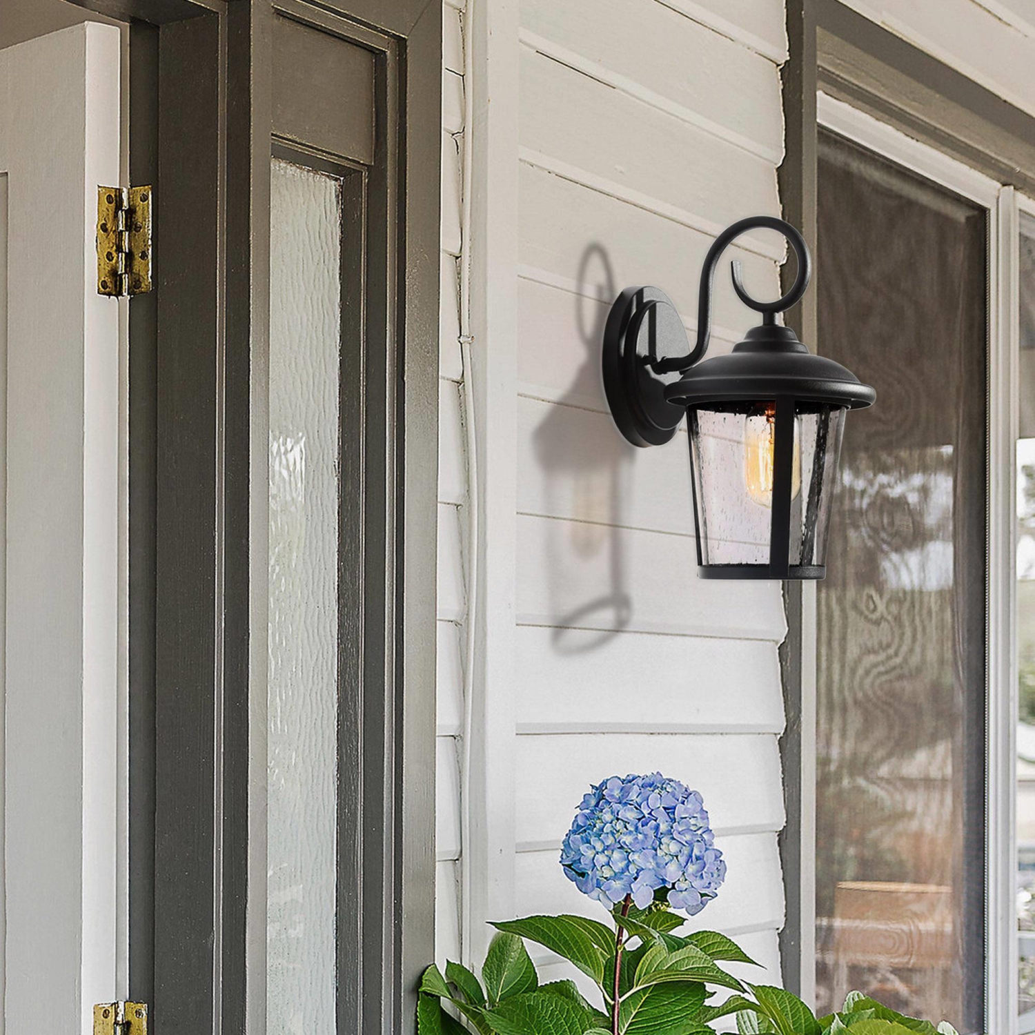 Modern Cylinder Outdoor Wall Sconce Light, 1-Light Black Outdoor Wall Lantern Sconce