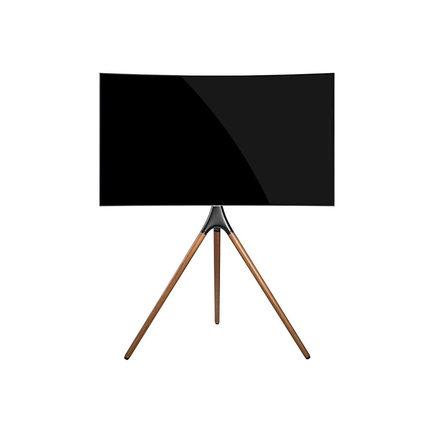 Easel Studio Floor TV Stand for Most 45"-65" Flat Panel TVs, Mobile TV Cart Shelf with Swivel and Tripod Base up to 70.4lbs Max VESA 600x400