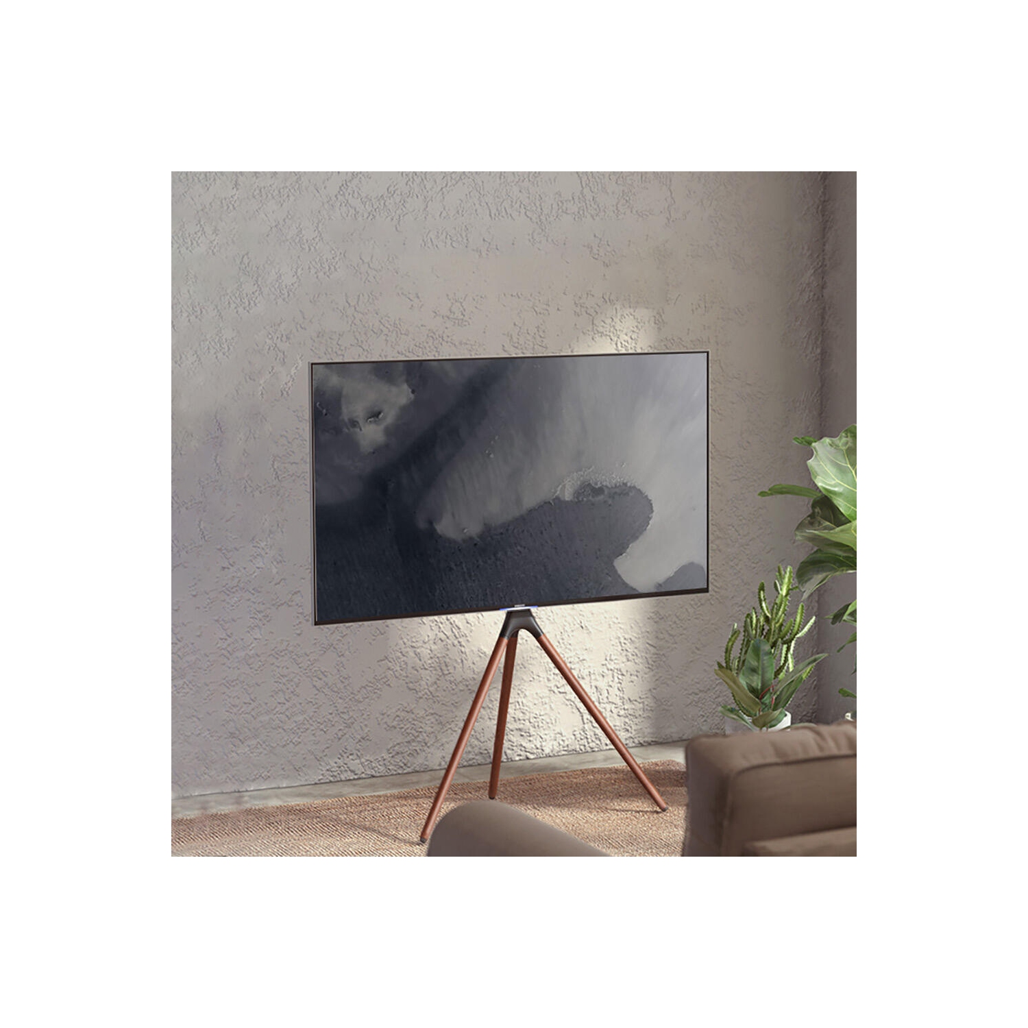 Easel Studio Floor TV Stand for Most 45"-65" Flat Panel TVs, Mobile TV Cart Shelf with Swivel and Tripod Base up to 70.4lbs Max VESA 600x400