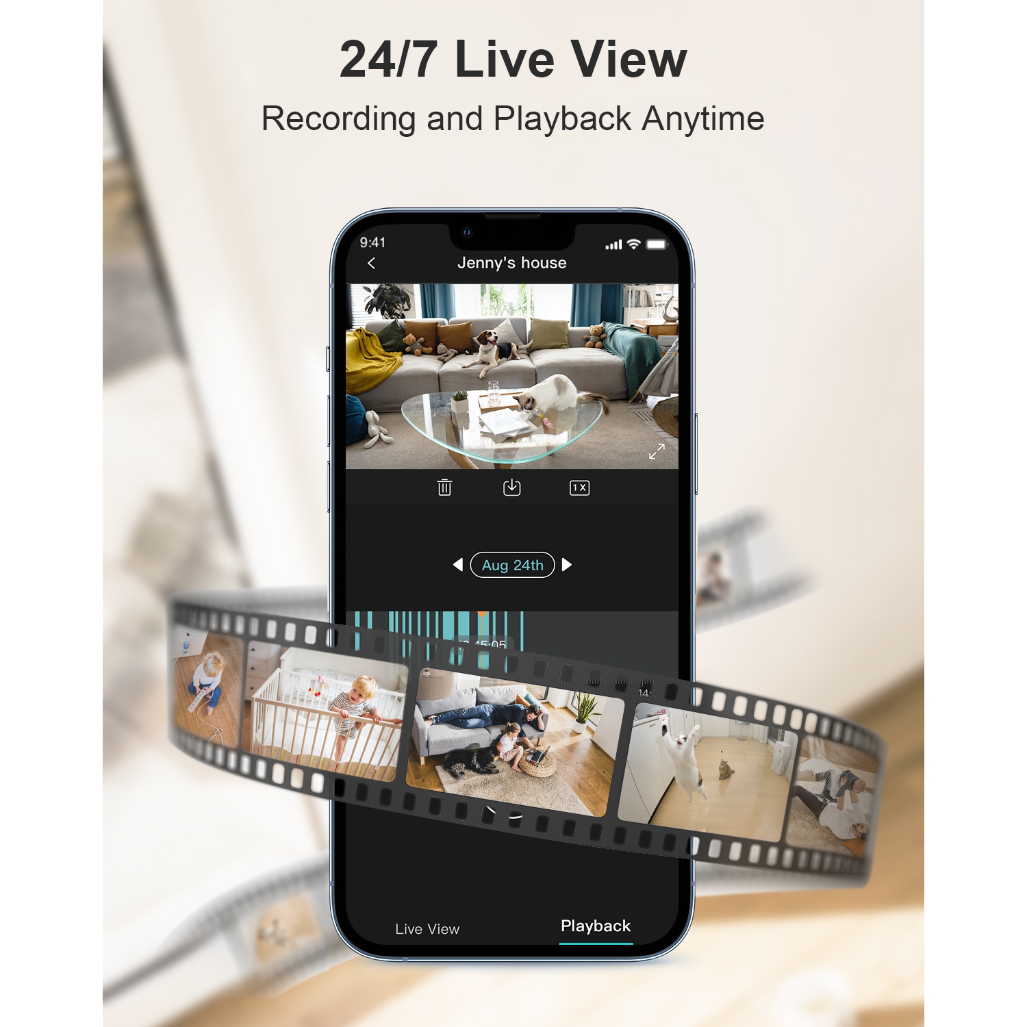 Caméra de surveillance intérieure WUUK 4MP, caméra intérieure Wi-Fi, caméra pour animal de compagnie avec détection de mouvement et d'humain