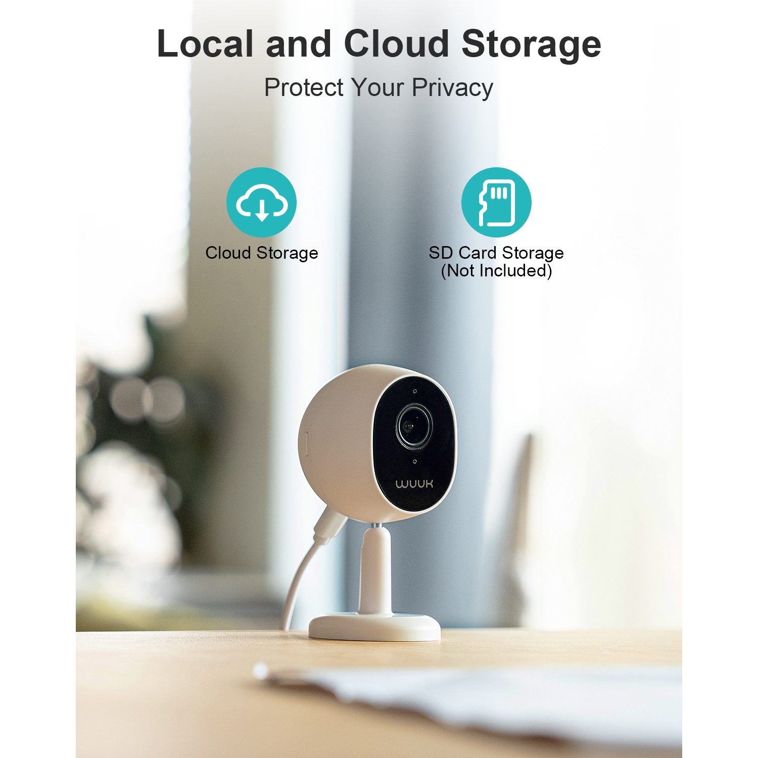 Caméra de surveillance intérieure WUUK 4MP, caméra intérieure Wi-Fi, caméra pour animal de compagnie avec détection de mouvement et d'humain