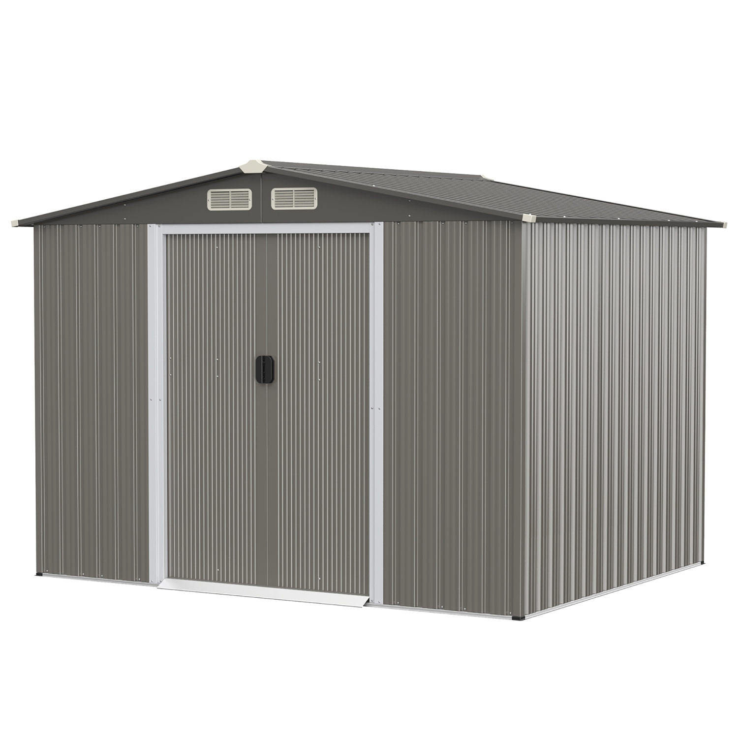 Costway 8'x6' Outdoor Storage Shed Galvanized Steel Tool House Organizer for Garden Yard