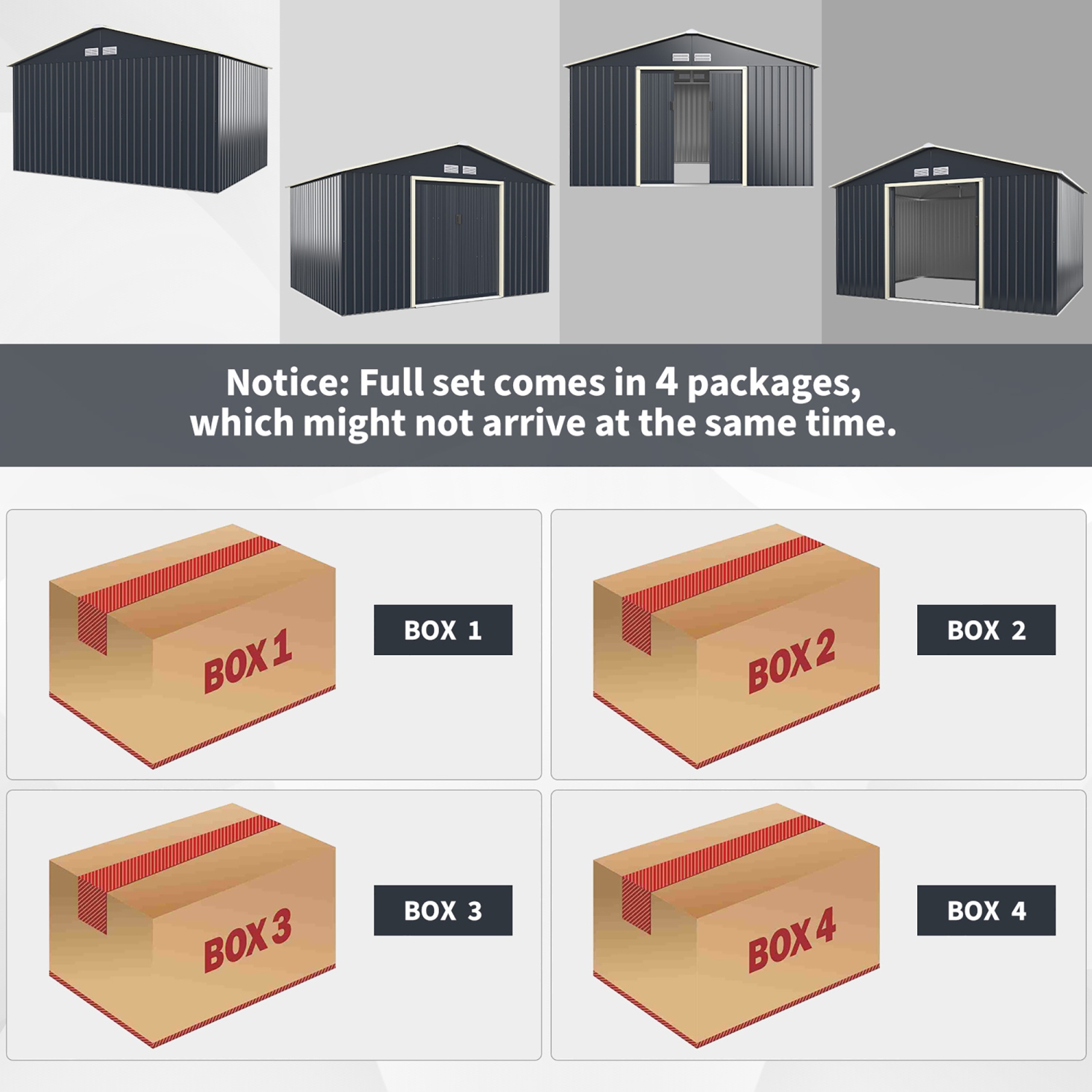 Remise de rangement en métal de 11 x 8 pi de Costway pour le jardin et les outils avec portes coulissantes doubles verrouillables