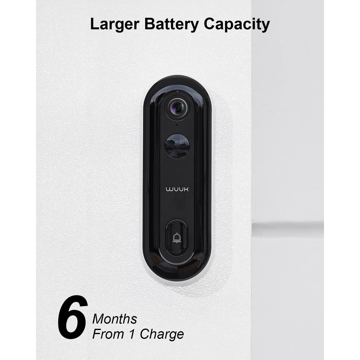 WUUK Add-on Doorbell Camera(WUUK Base Station Required), 2K Video Doorbell, No Subscription, Wire Free or Wired, Human and Motion Detection,