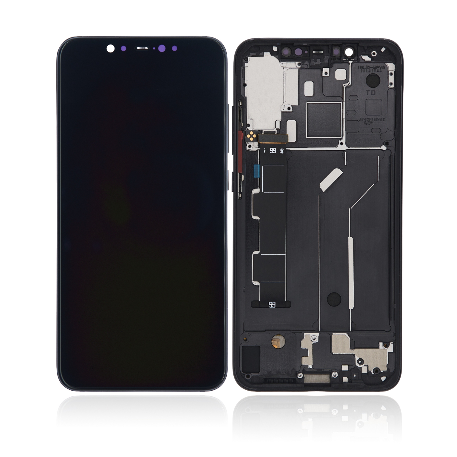 Replacement OLED Assembly With Frame Compatible With Xiaomi Mi 8 (Aftermarket Plus) (Black)