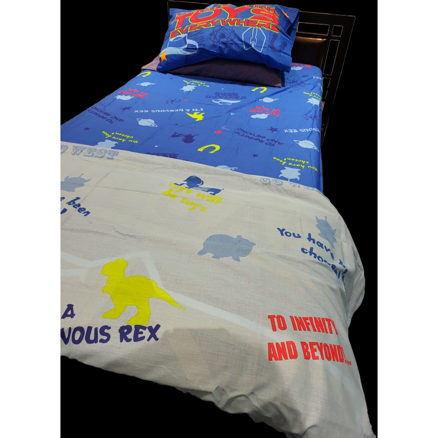Toy Story Multicolored All Overprinted Twin Bedding Sheet Set for Kids - 3 Pieces Set