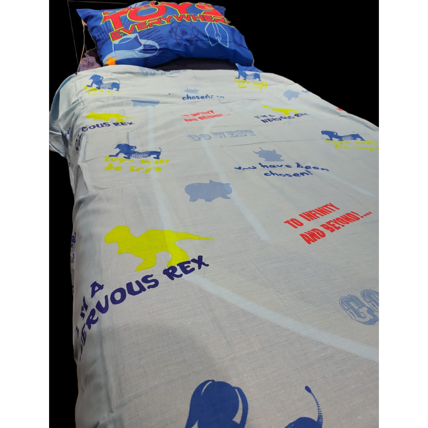 Toy Story Multicolored All Overprinted Twin Bedding Sheet Set for Kids - 3 Pieces Set