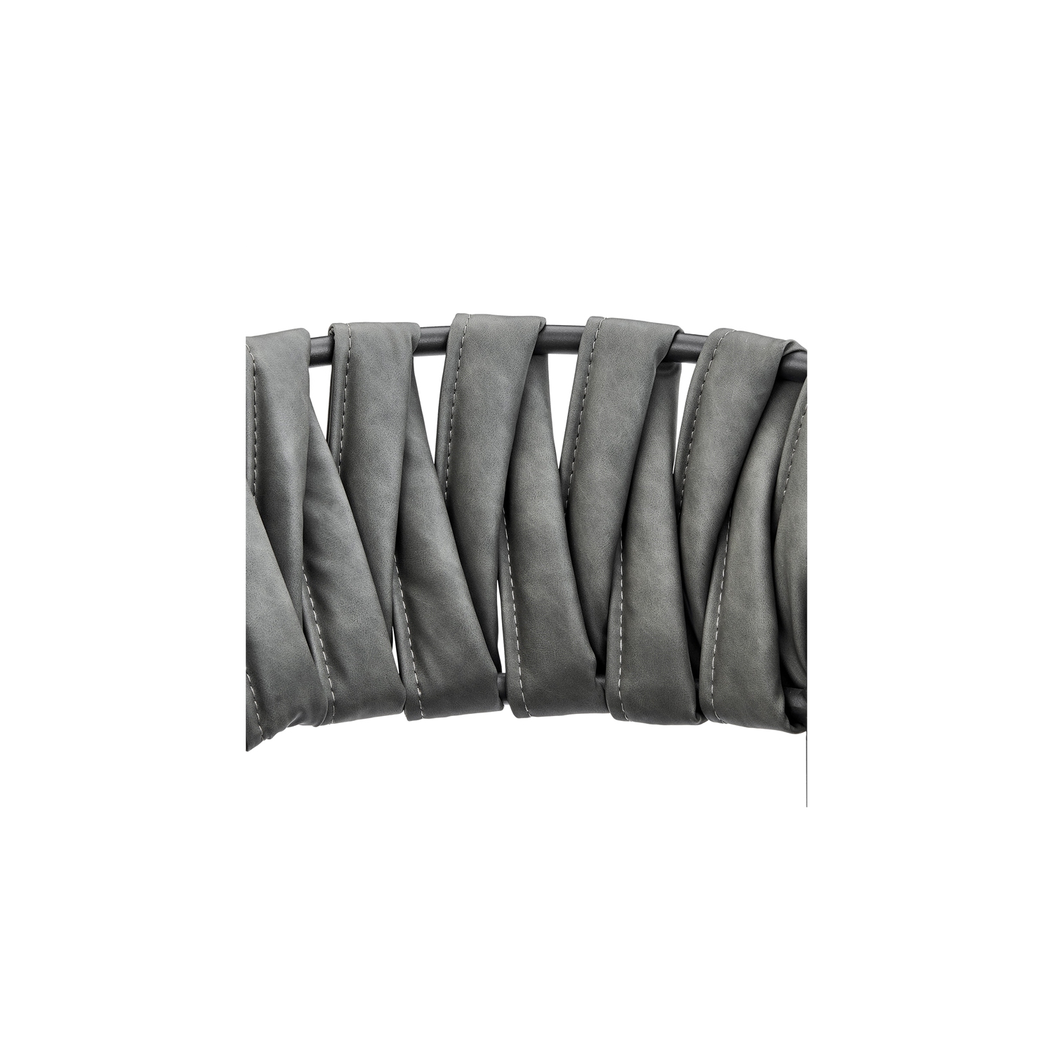 Tabouret de bar ajustable Silabe en métal noir avec tissu gris et similicuir