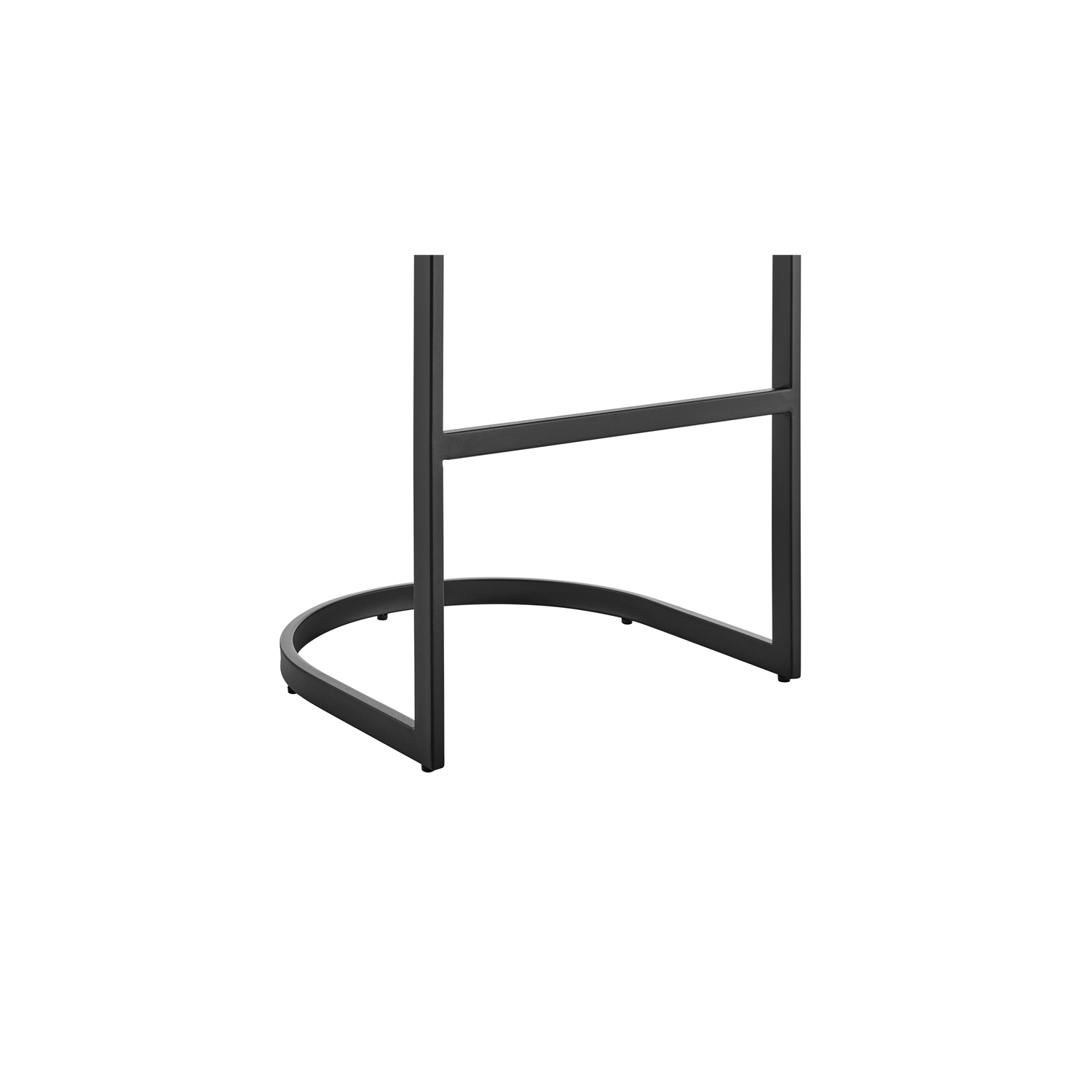 Atherik Counter Stool in Black Metal with Grey Faux Leather