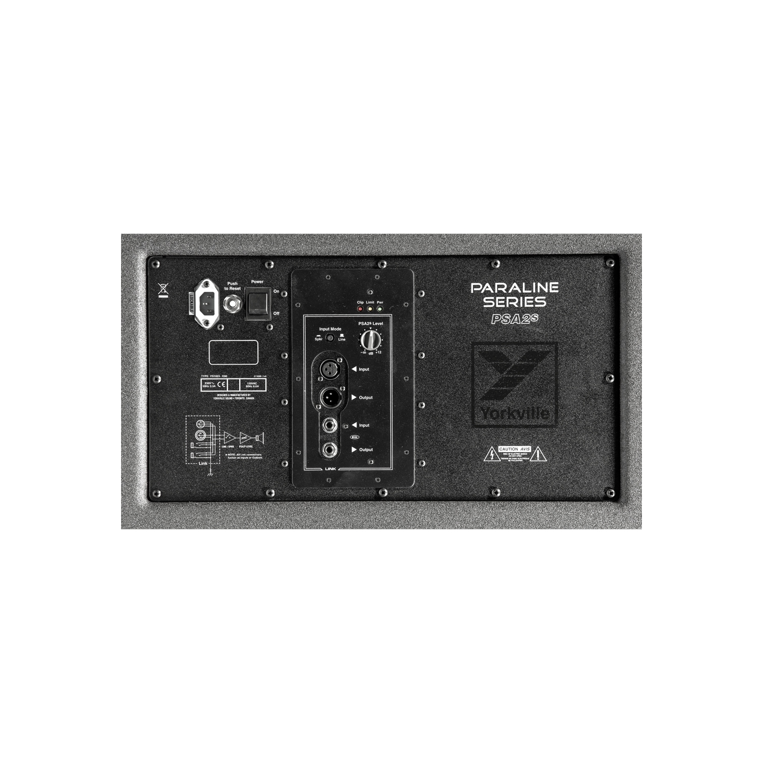 Haut-parleur d'extrêmes graves amplifié à la paraline de Yorkville, 2 x 15&nbsp;po, 2400 watts