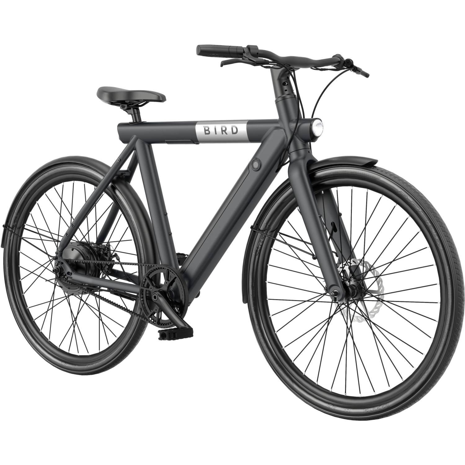 Bird A-Frame Stealth Black eBike/500 Watt Motor LCD Dash Display/Alloy Frame/Belt Drive/Removable Battery/28” Kenda Wheels/Integrated Lights/80.46km Range/32.18 Km/h Max Speed.