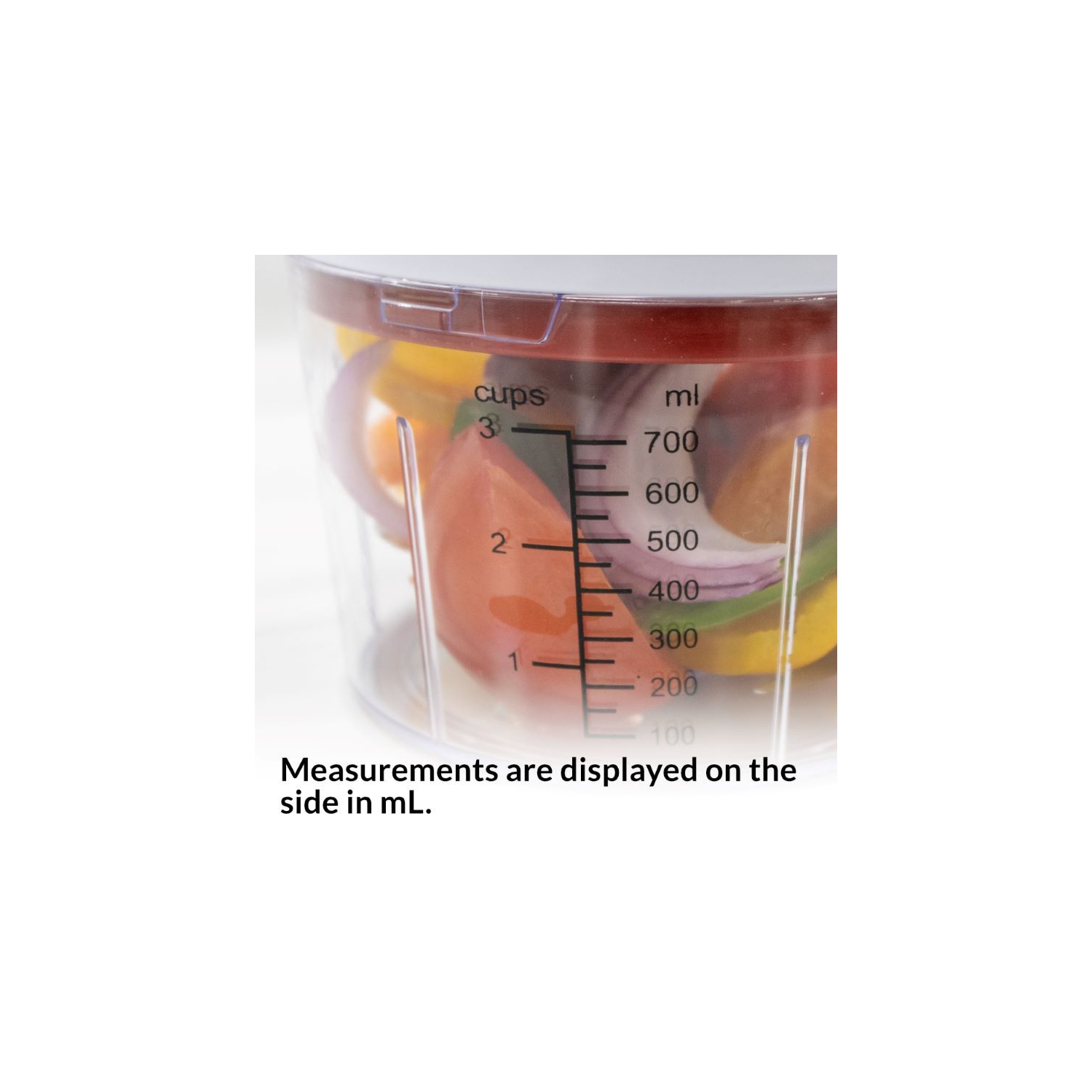 Robot culinaire manuel VALORE Hachoir à légumes 870&nbsp;mL moyen – Coupe-ail et oignons facile à nettoyer – Hachoir rapide tout usage portatif avec