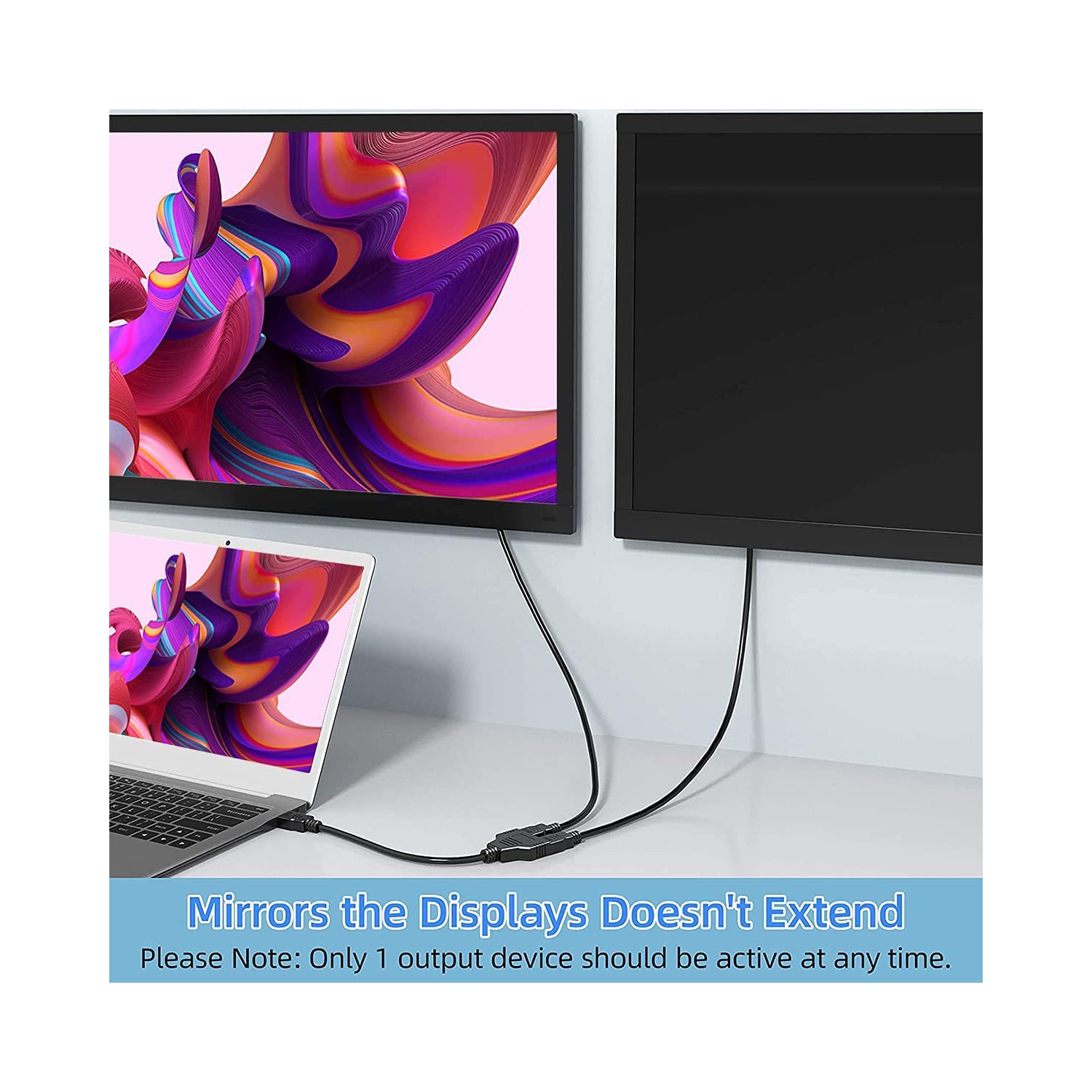 HDMI Splitter Adapter1080P HDMI Male to Dual HDMI Femal 1 to 2 Way HDMI Splitter Adapter Cable for HDTV HD, LED,LCD Monitor and Projectors - Free