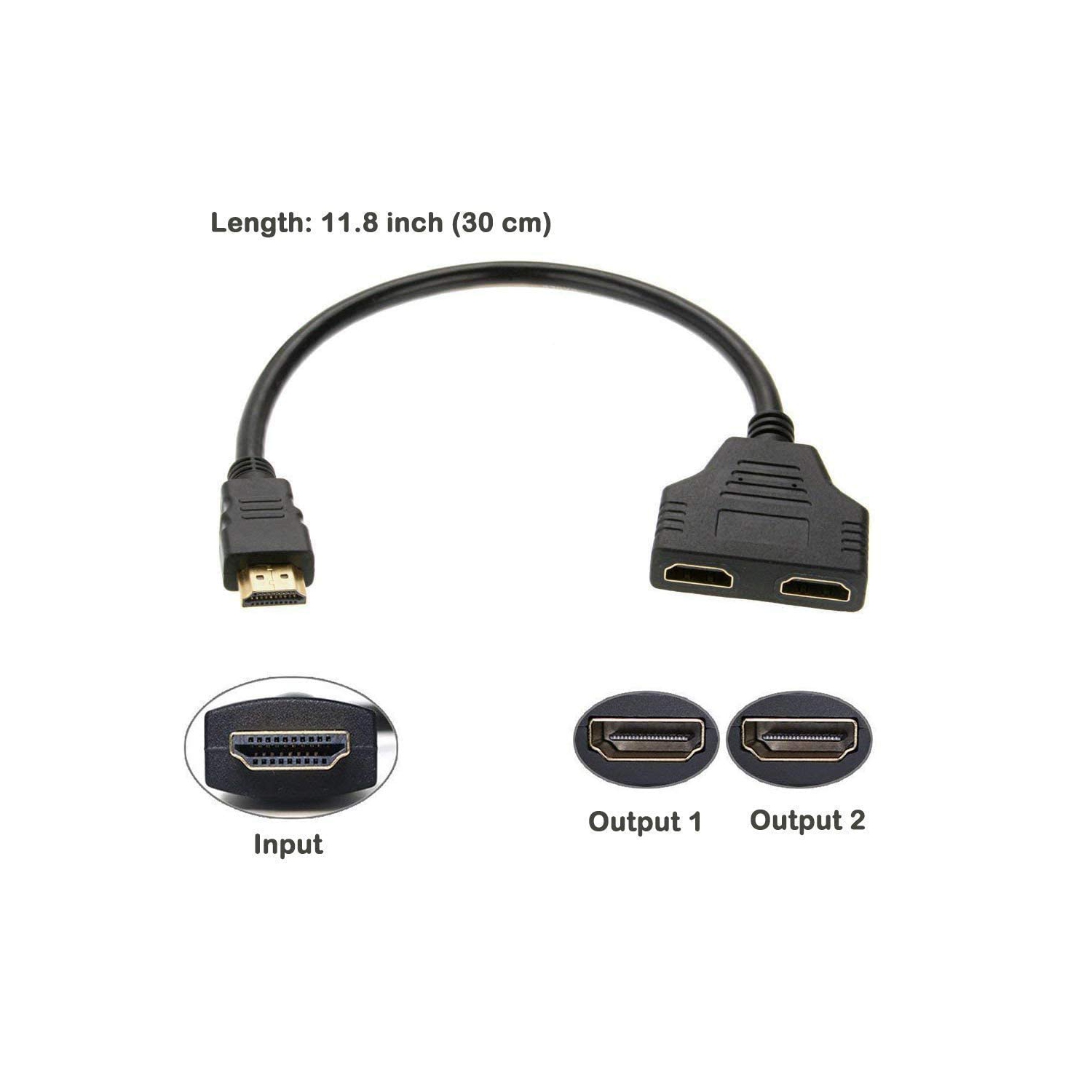 HDMI Splitter Adapter1080P HDMI Male to Dual HDMI Femal 1 to 2 Way HDMI Splitter Adapter Cable for HDTV HD, LED,LCD Monitor and Projectors - Free