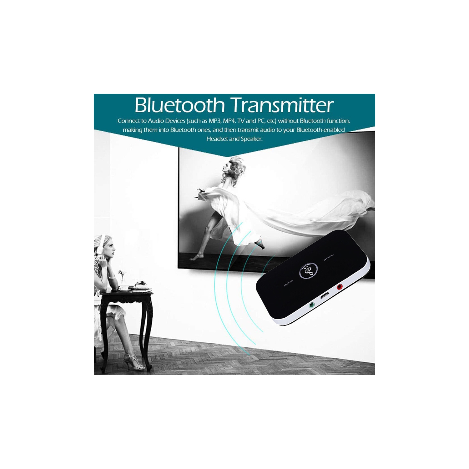 Adaptateur auxiliaire Bluetooth 2 en 1, Bluetooth 5.0 sans fil stéréo 3,5 mm, récepteur auxiliaire pour TV, ordinateur, casque, stéréo