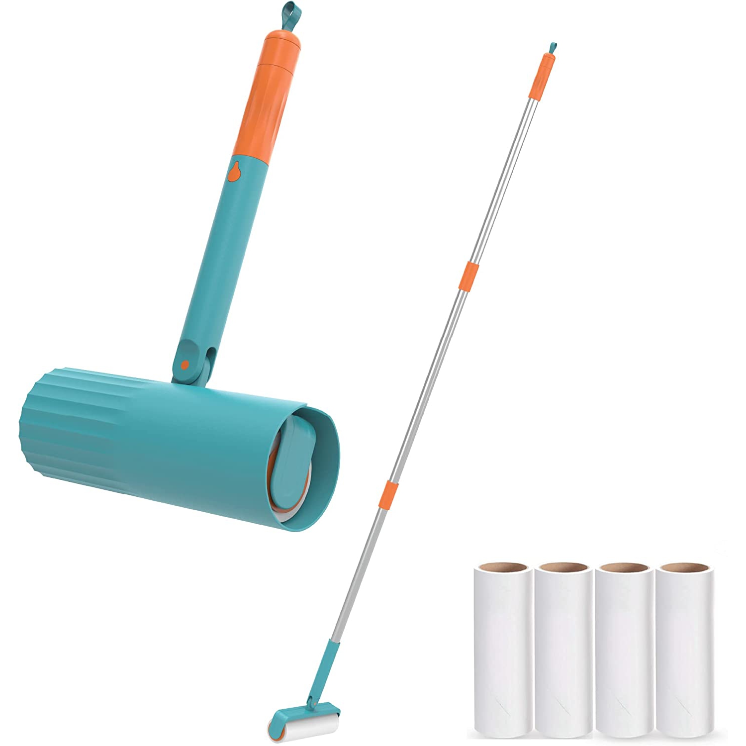 Useful Co Extendable Lint Roller - 16cm to 110cm, 1 Lint Roller + 4 Refills for Clothes and Pet Hair Removal, Washable and Reusable with Super Sticky