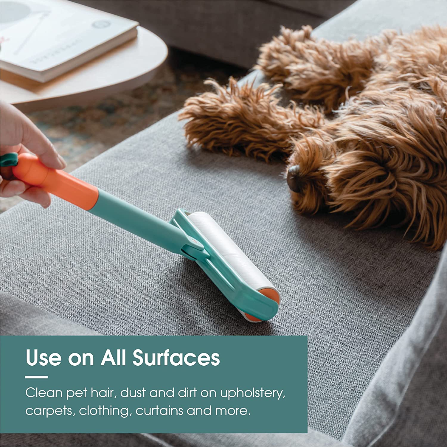 Useful Co Extendable Lint Roller - 16cm to 110cm, 1 Lint Roller + 4 Refills for Clothes and Pet Hair Removal, Washable and Reusable with Super Sticky