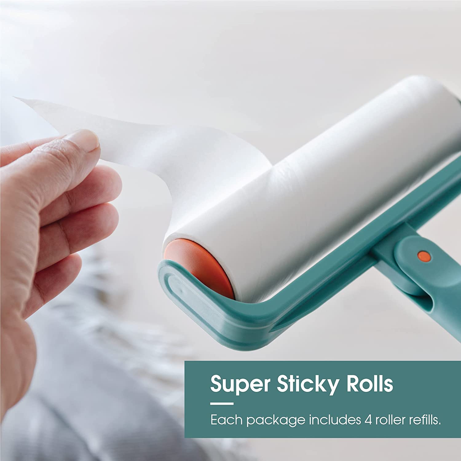 Useful Co Extendable Lint Roller - 16cm to 110cm, 1 Lint Roller + 4 Refills for Clothes and Pet Hair Removal, Washable and Reusable with Super Sticky