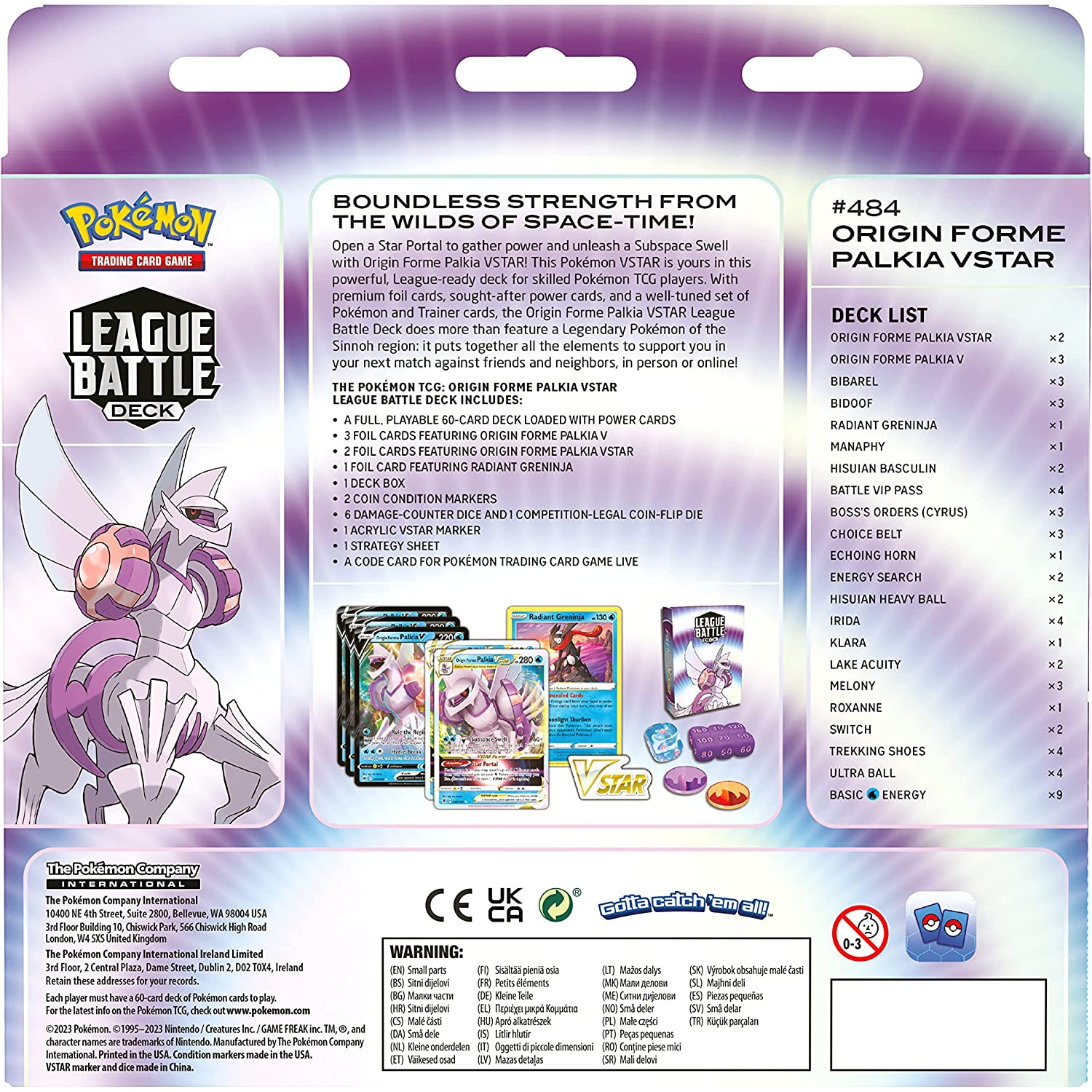 POKEMON LEAGUE BATTLE DECK ORIGIN FORME PALKIA New